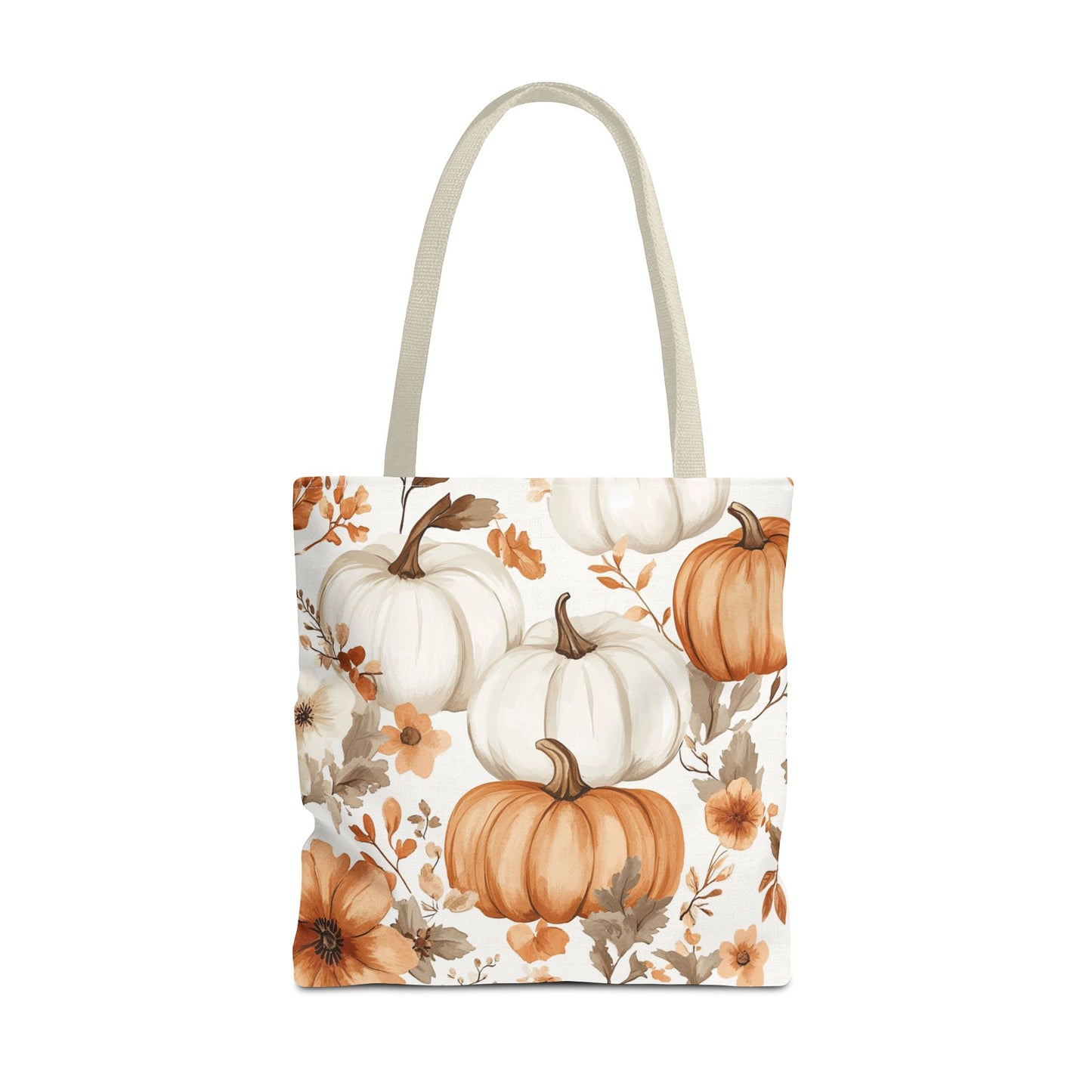 Autumn Floral Tote Bag | Pumpkin Design | Fall Gift, Halloween Bag, Eco-Friendly Shopping, Thanksgiving Decor, Harvest Festival