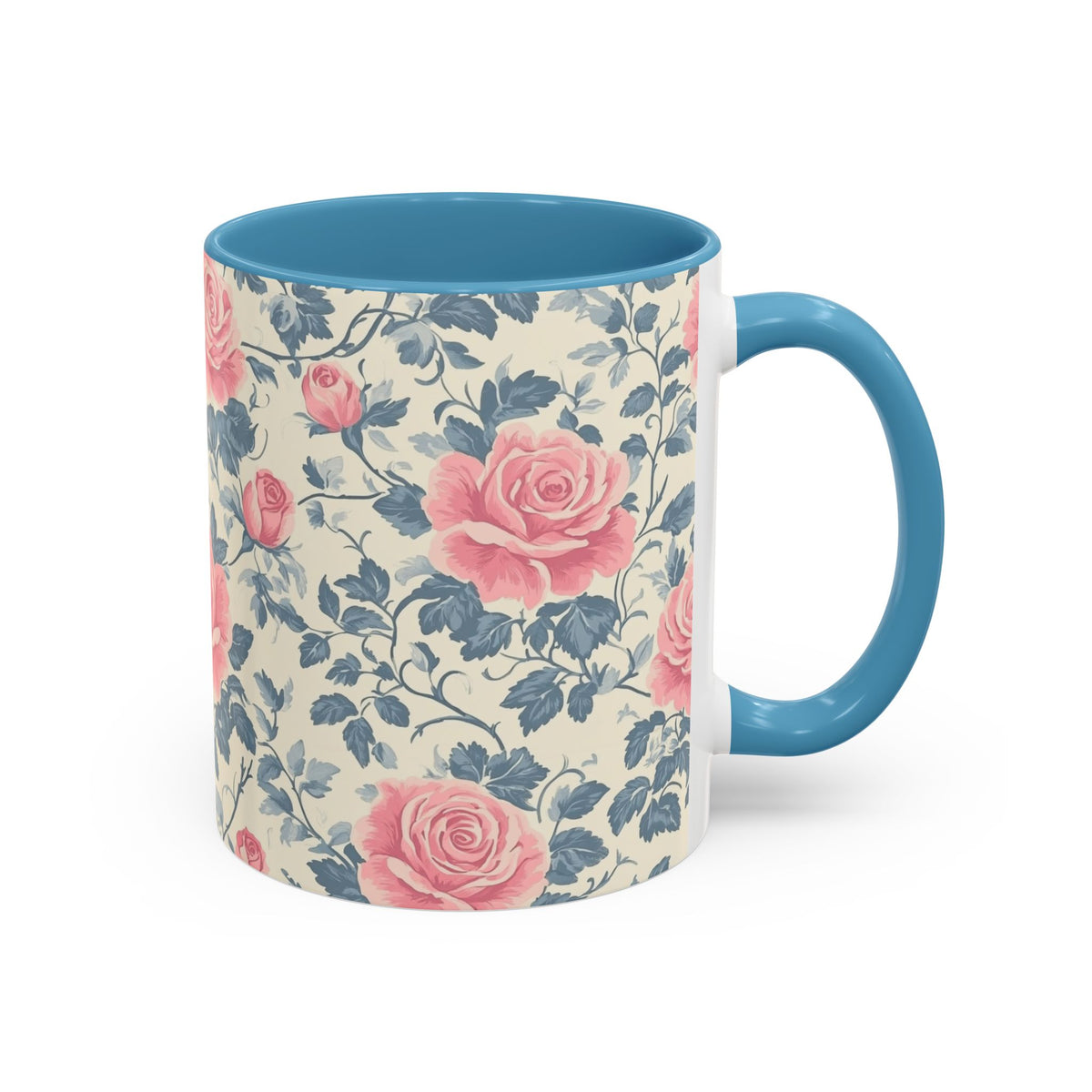 Floral Accent Coffee Mug - Perfect for Gifts, Home Decor, Tea Lovers, Mother's Day, Vintage Style