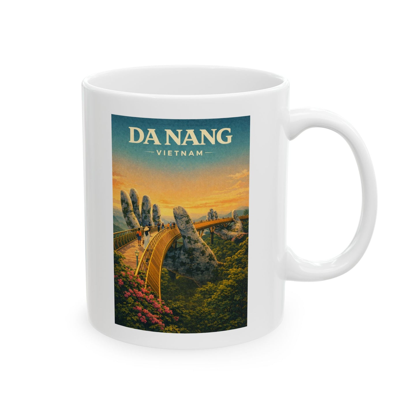 Da Nang Vietnam Ceramic Mug, Golden Bridge Mug, Vietnam Travel Gift