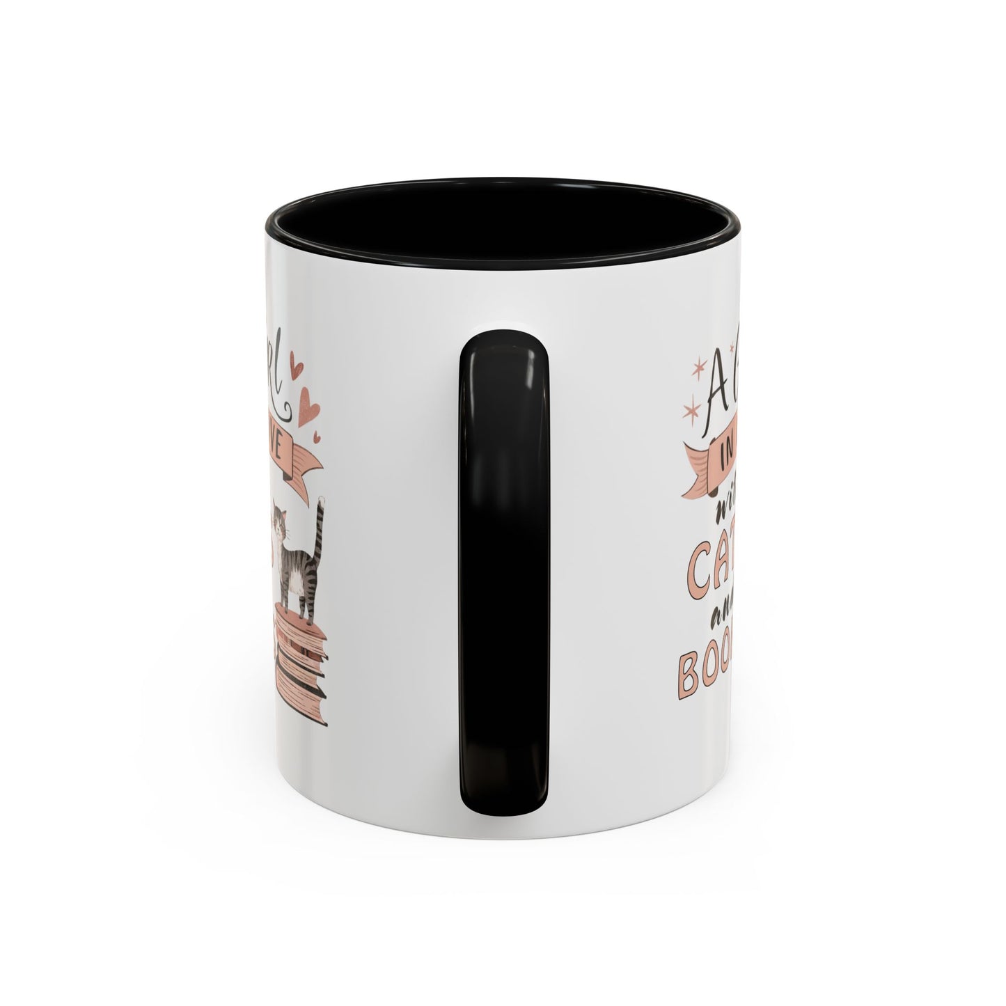 Cat Lover's Coffee Mug - A Girl in Love with Cats and Books, Gift for Cat Owners, Bookworms, Cozy Mornings, Birthday Present