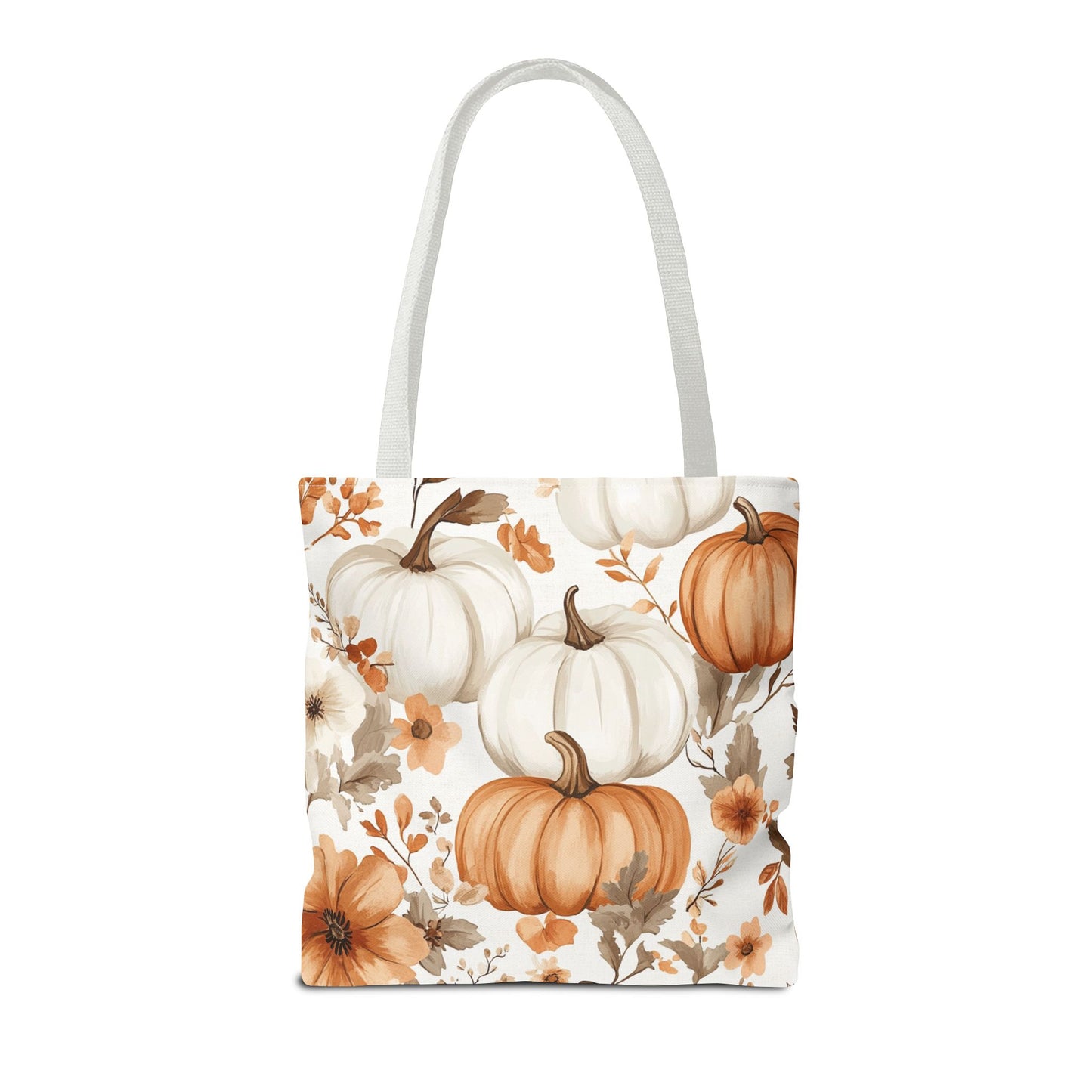 Autumn Floral Tote Bag | Pumpkin Design | Fall Gift, Halloween Bag, Eco-Friendly Shopping, Thanksgiving Decor, Harvest Festival