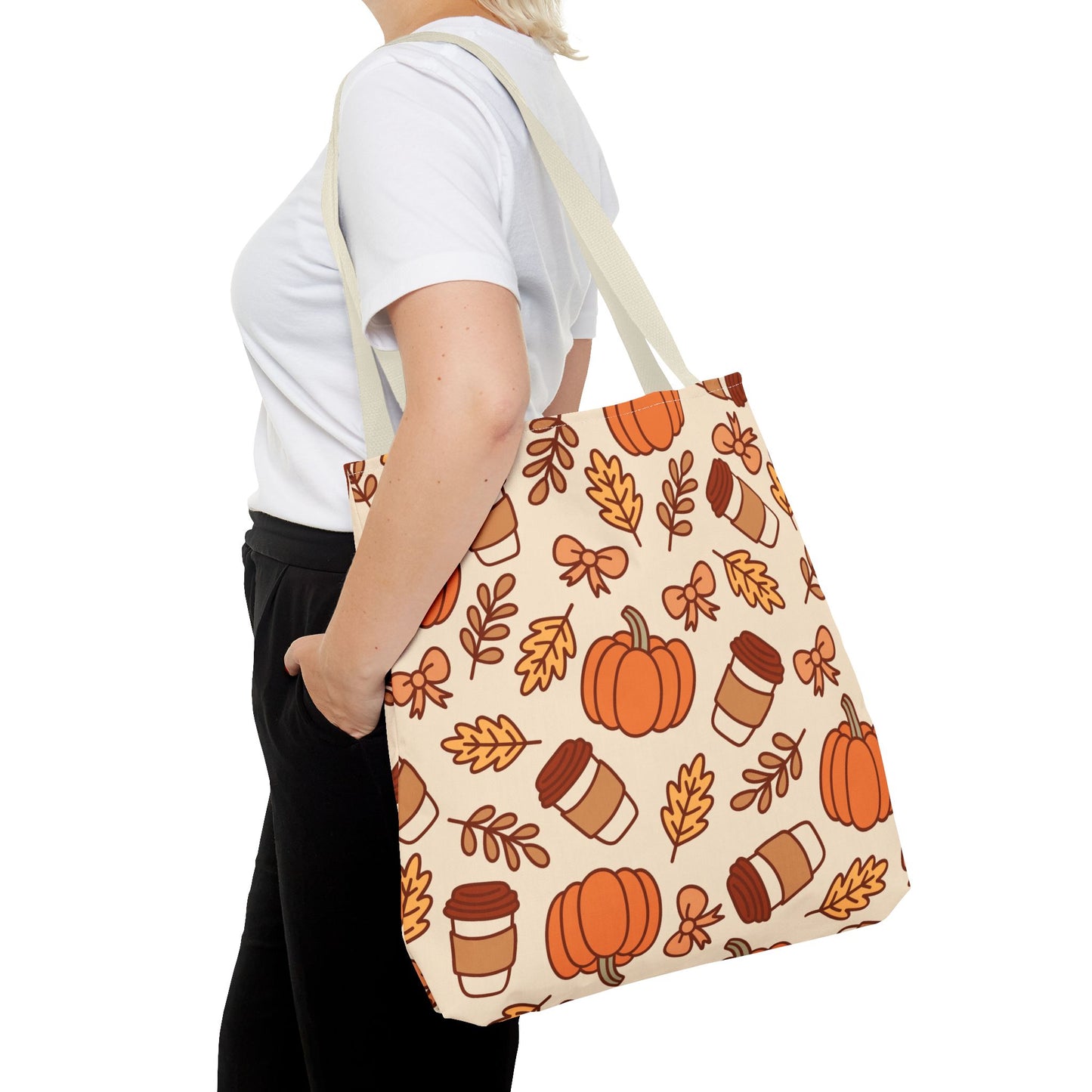 Fall Pumpkin Tote Bag - Autumn Harvest Shopping Bag, Halloween Trick or Treat Bag, Thanksgiving Gift, Farmers Market Reusable Bag, Seasonal
