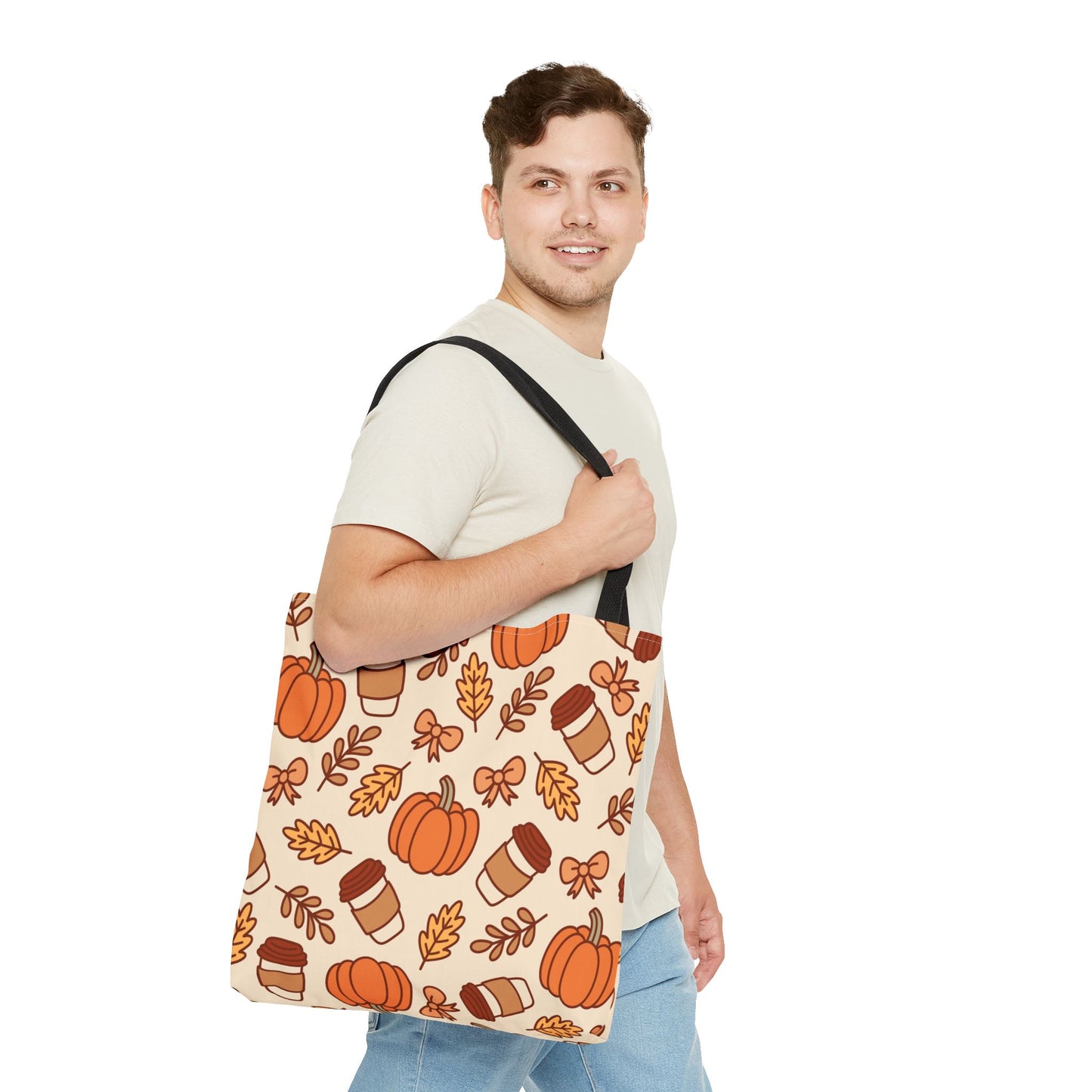 Fall Pumpkin Tote Bag - Autumn Harvest Shopping Bag, Halloween Trick or Treat Bag, Thanksgiving Gift, Farmers Market Reusable Bag, Seasonal