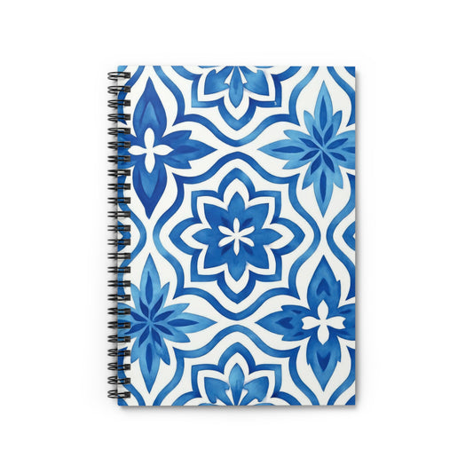 Blue Tile Spiral Notebook - Ruled Line, Journal, Diary, Notebook, Writing Pad, Back To School Supplies