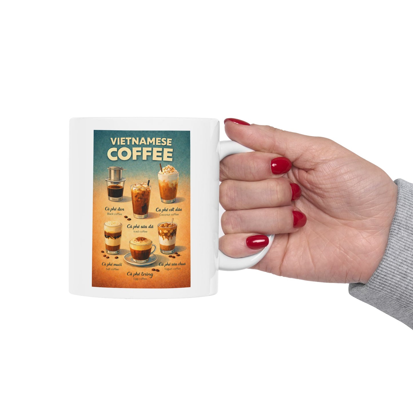 Vietnamese Coffee Design Coffee Mug, Black Coffee, Salt Coffee, Coconut Coffee, Egg Coffee