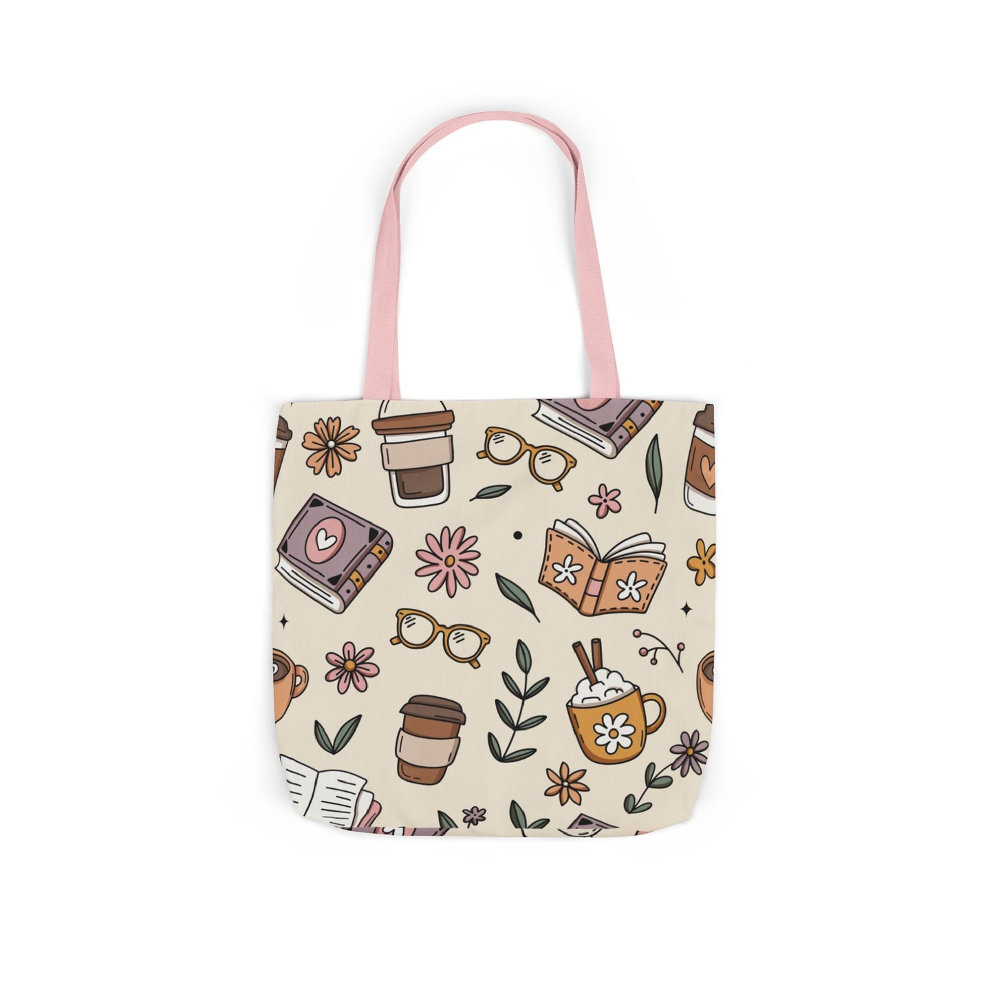 Canvas Tote Bag, Bookish Coffee Lover, Literary Shoulder Bag for Book Lovers, Large Grocery Tote, Eco-Friendly Book Tote, Library Book Bag