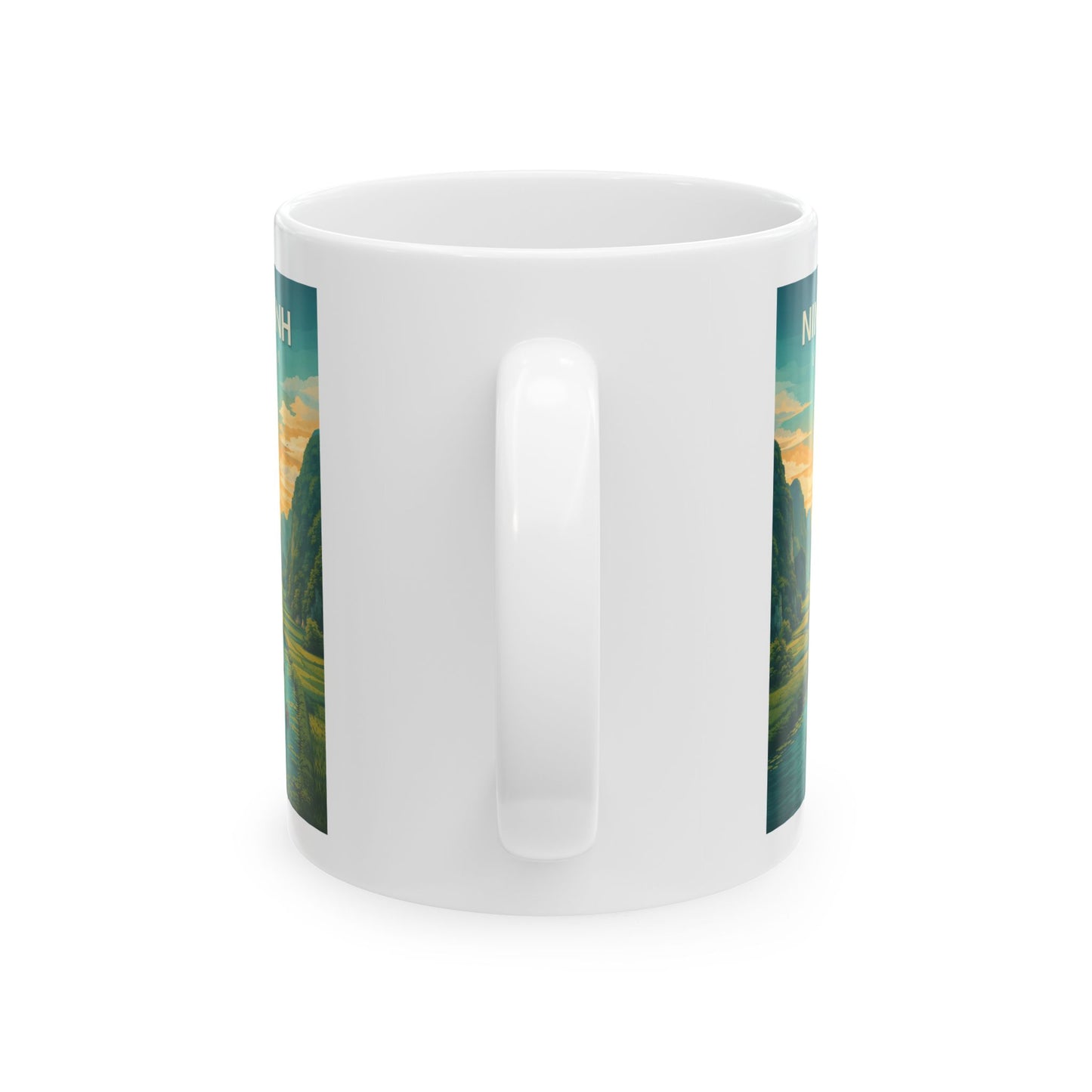 Ninh Binh Vietnam Mug, Mountain River Landscape Mug, Scenic Nature Coffee Cup