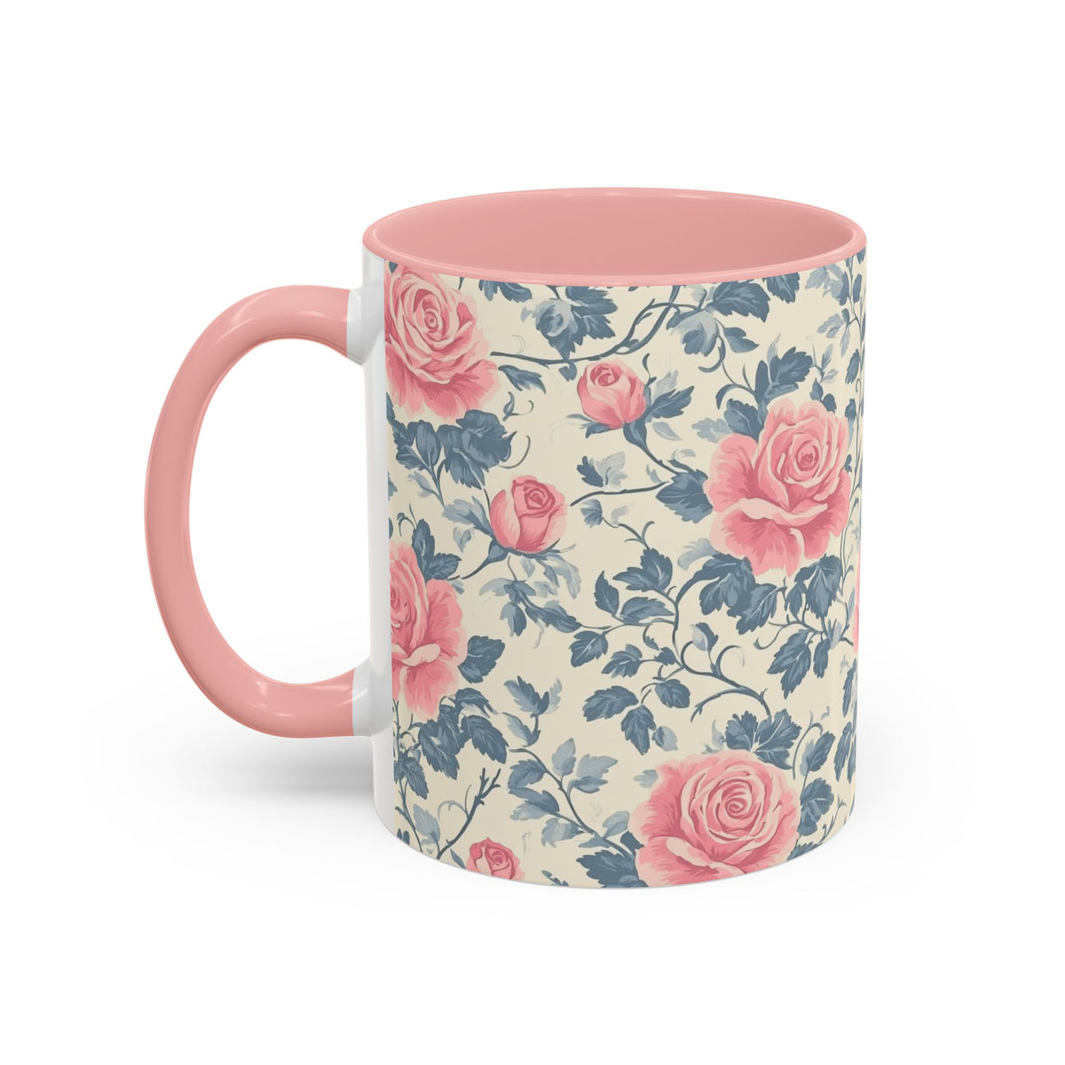 Floral Accent Coffee Mug - Perfect for Gifts, Home Decor, Tea Lovers, Mother's Day, Vintage Style