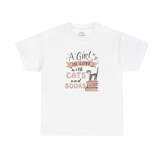 A Girl in Love with Cats and Books Unisex Tee, Cat Lover Shirt, Bookworm Gift, Cute Gift for Cat Owners, Cozy Casual Wear, Reading [...]