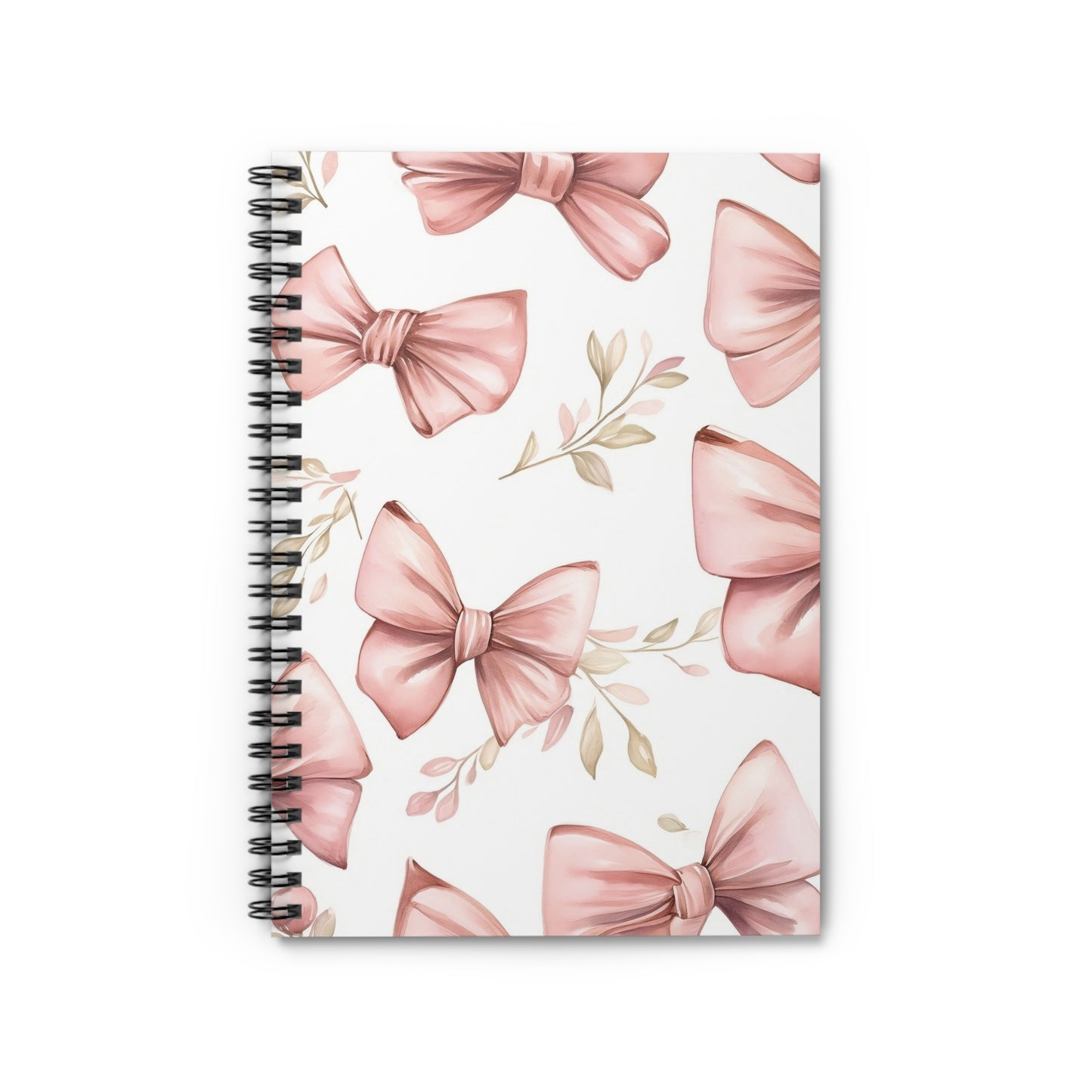 Chic Bow Spiral Notebook | Floral Stationery, Ideal for Journaling, School, Gifts, Note-taking, Scrapbooking