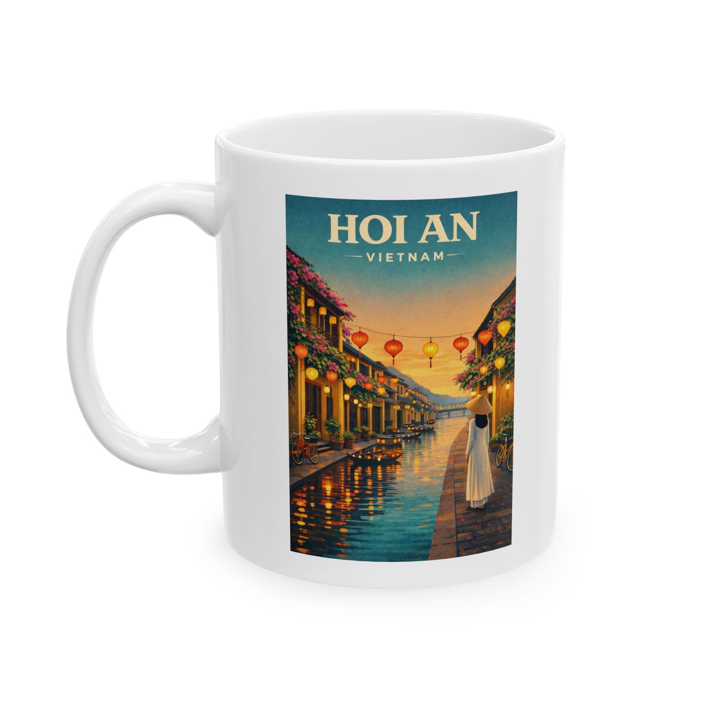 Hoi An Vietnam Ceramic Mug, Lanterns Vietnam Travel Gift