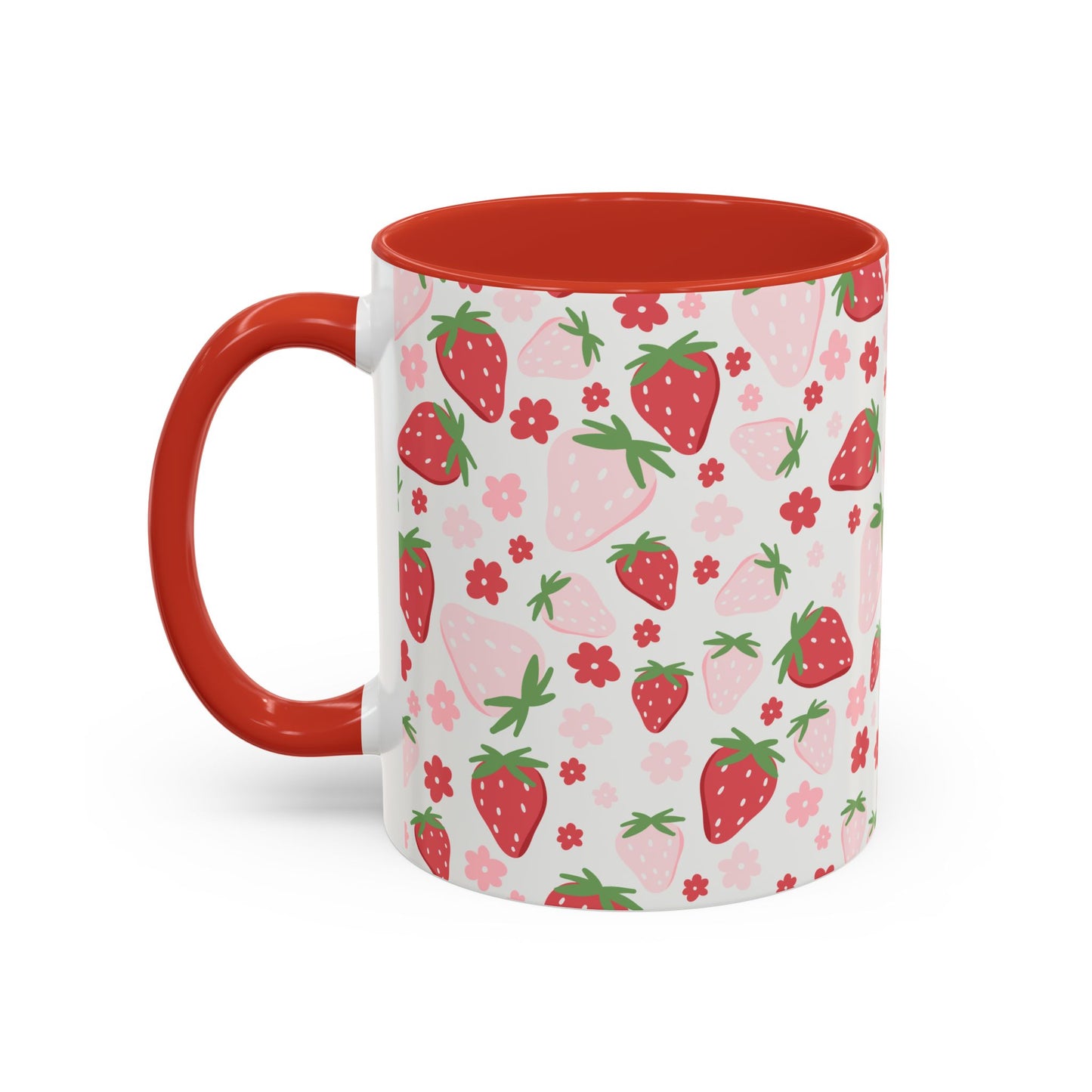 Strawberry Delight Coffee Mug, Cute Fruit Mug, Floral Mug, Eco-Friendly Gift, Kitchen Decor, Spring Aesthetic