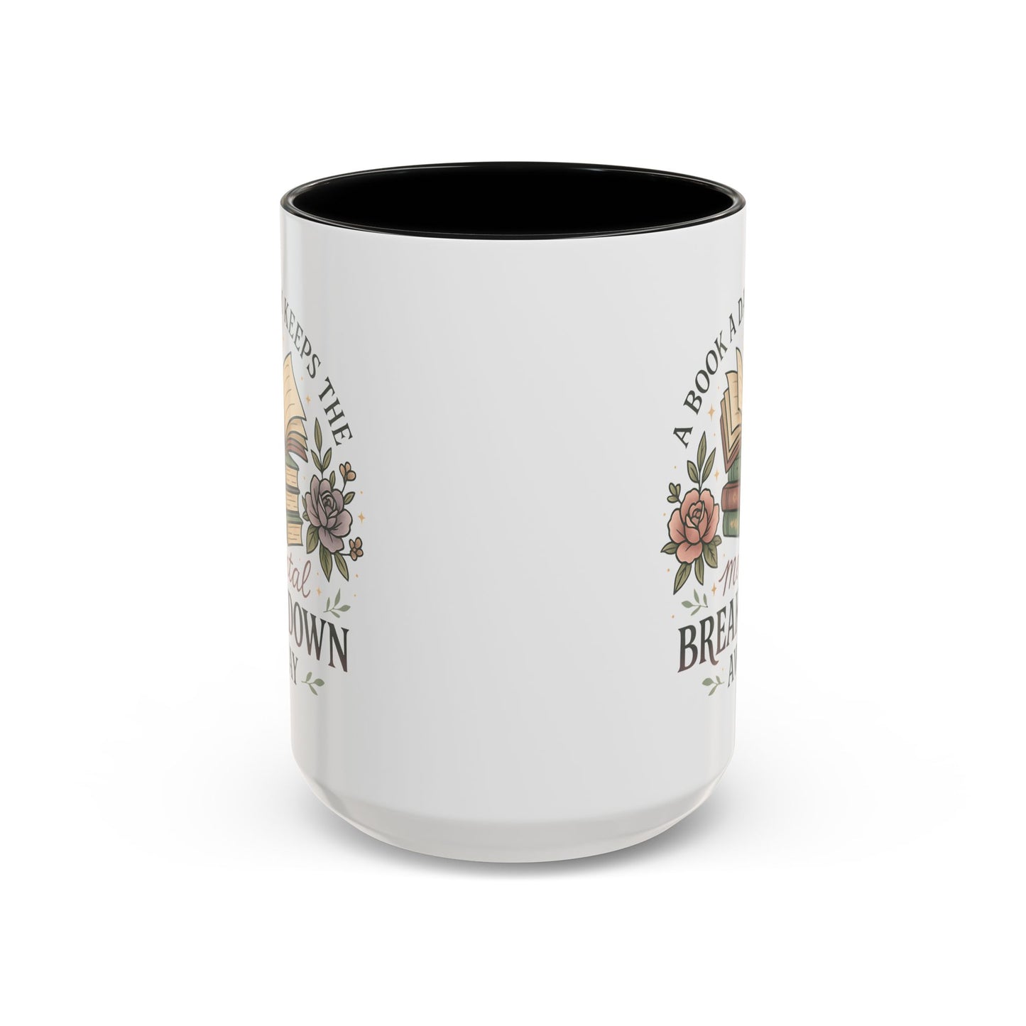 Book Lover's Accent Coffee Mug | Cozy Reading Gift | Personalized Mug | Floral Design | Perfect for Book Clubs, Birthdays, Holidays