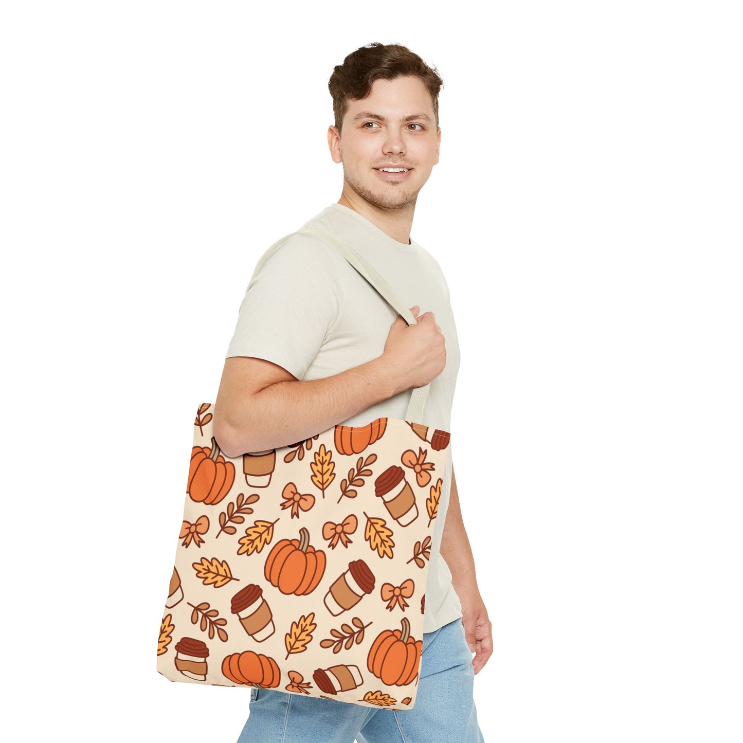 Fall Pumpkin Tote Bag - Autumn Harvest Shopping Bag, Halloween Trick or Treat Bag, Thanksgiving Gift, Farmers Market Reusable Bag, Seasonal