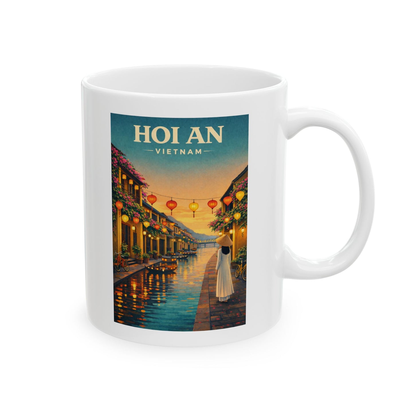 Hoi An Vietnam Ceramic Mug, Lanterns Vietnam Travel Gift