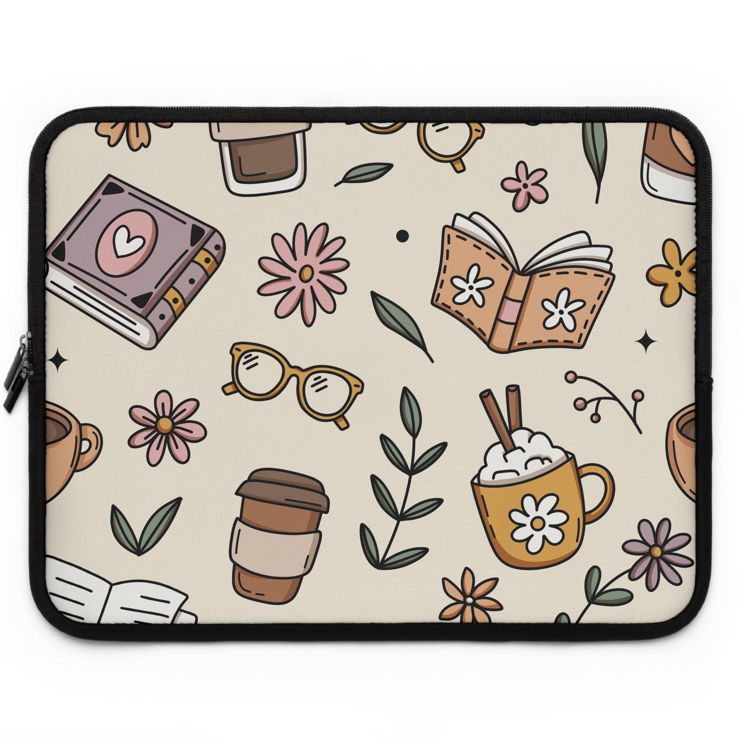 Book Lover Floral Laptop Sleeve, Cozy Office Accessory, Gift for Students, Work From Home Essentials, Laptop Case, Perfect for Any Occasion