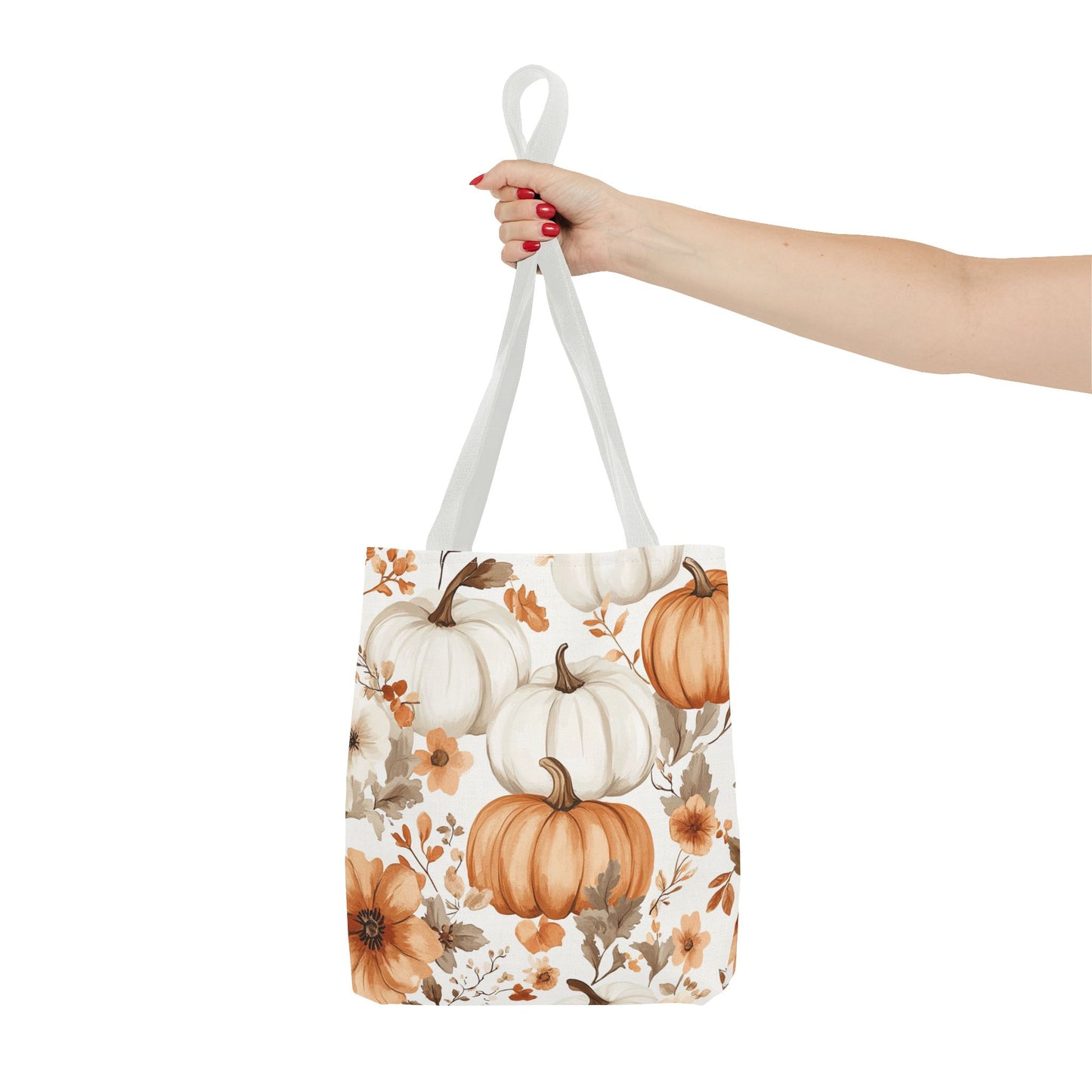 Autumn Floral Tote Bag | Pumpkin Design | Fall Gift, Halloween Bag, Eco-Friendly Shopping, Thanksgiving Decor, Harvest Festival