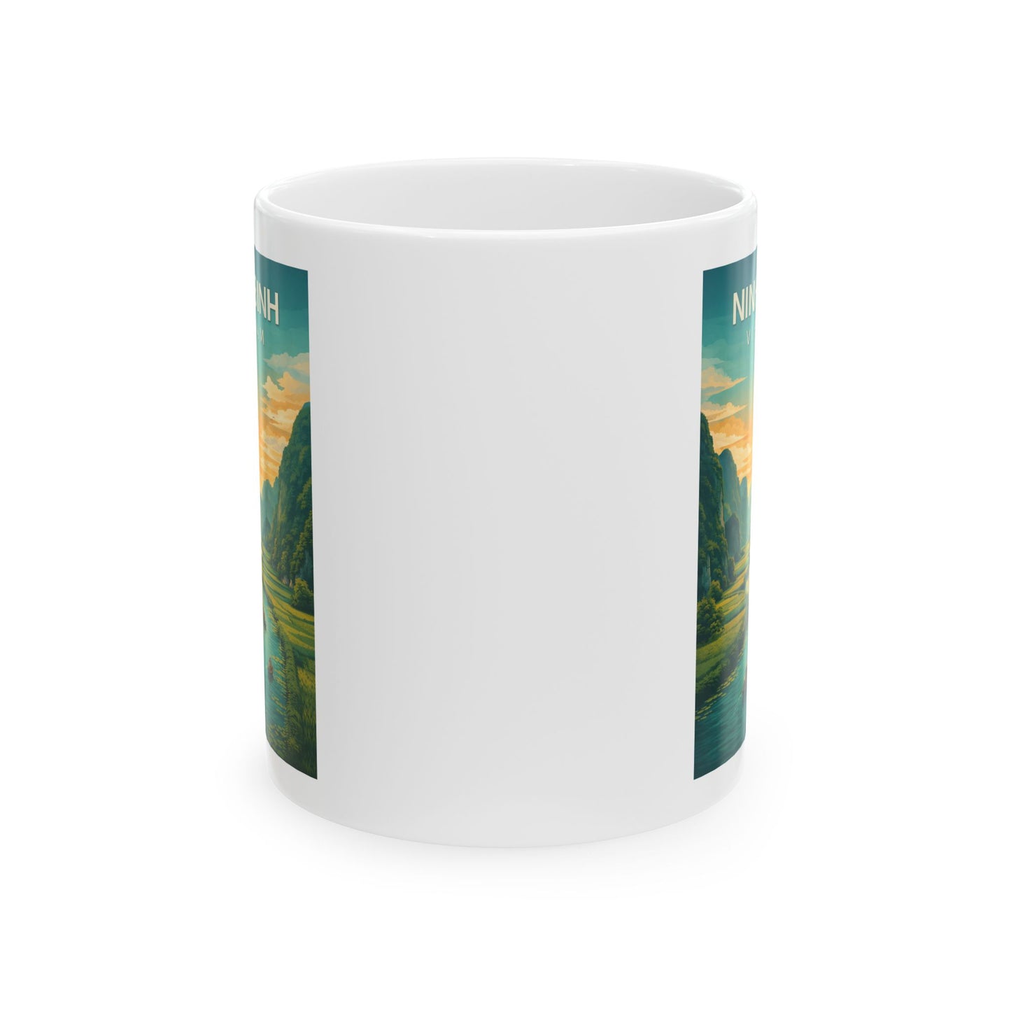Ninh Binh Vietnam Mug, Mountain River Landscape Mug, Scenic Nature Coffee Cup