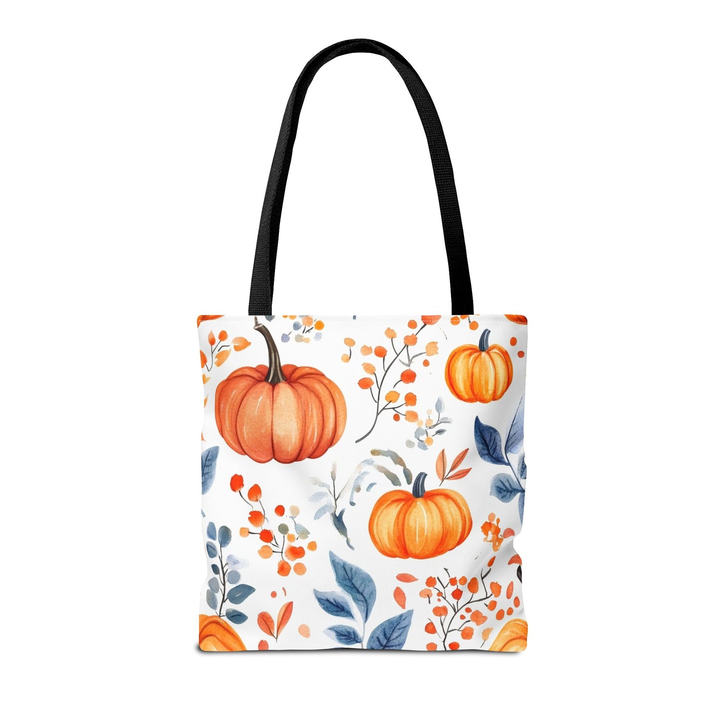 Fall Tote, Pumpkin Tote, Floral Bag, Halloween Bag, Thanksgiving Gift, Autumn Harvest Tote Bag