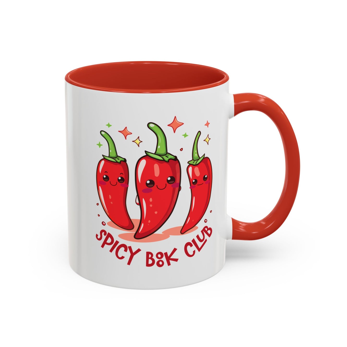 Spicy Book Club Mug, Fun Coffee Cup,  Hot Pepper Design, Vibrant Gift for Readers, Cute Kitchen Decor, Funny Drinkware