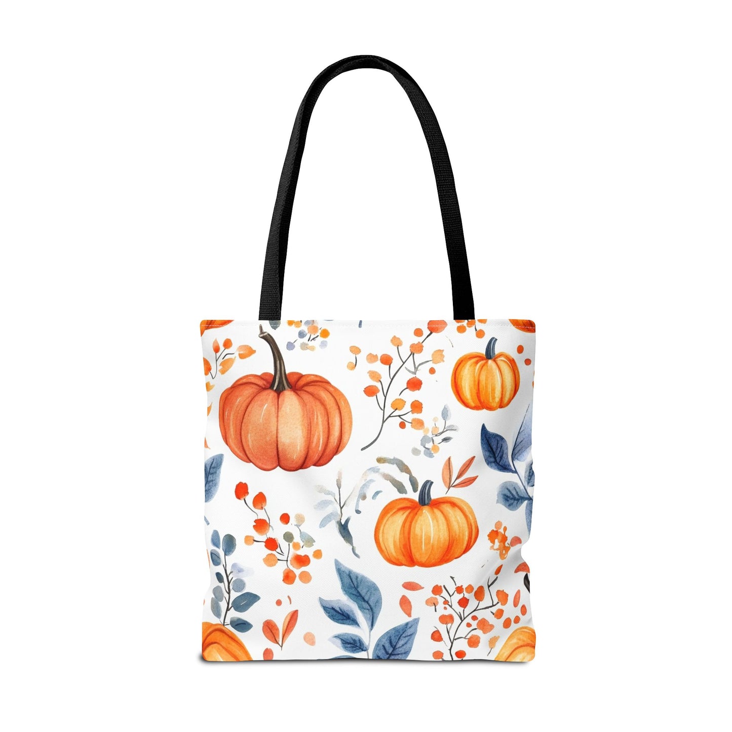 Fall Tote, Pumpkin Tote, Floral Bag, Halloween Bag, Thanksgiving Gift, Autumn Harvest Tote Bag