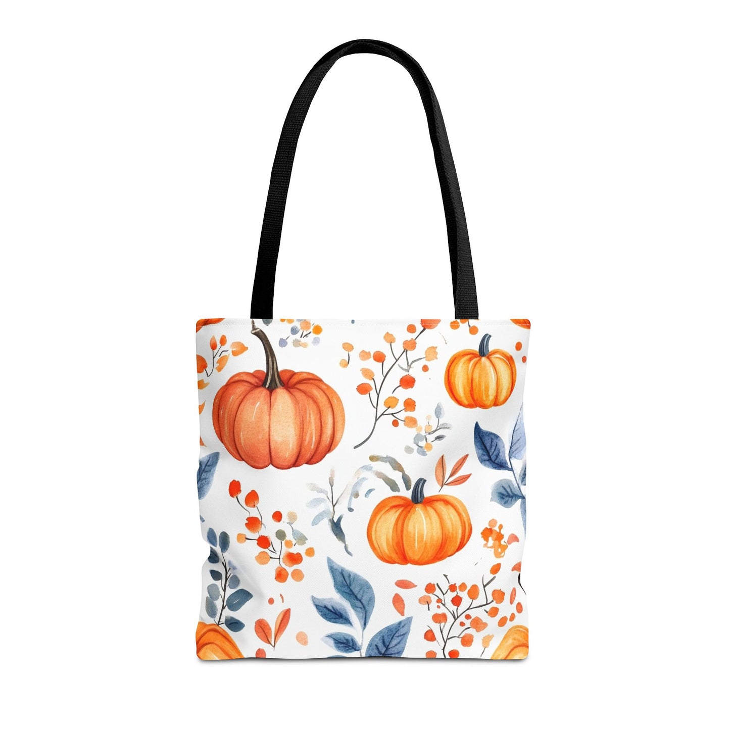 Fall Tote, Pumpkin Tote, Floral Bag, Halloween Bag, Thanksgiving Gift, Autumn Harvest Tote Bag