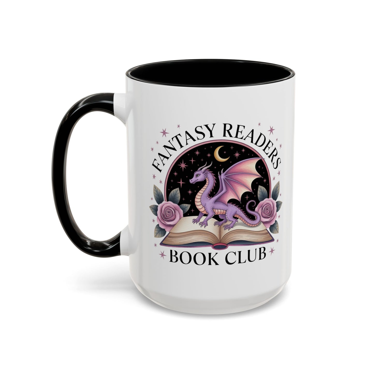 Fantasy Readers' Book Club Mug - Unique Coffee Cup for Book Lovers, Gift for Readers, Dragon Design, Literary Gift, Cozy Reading Tea Cup