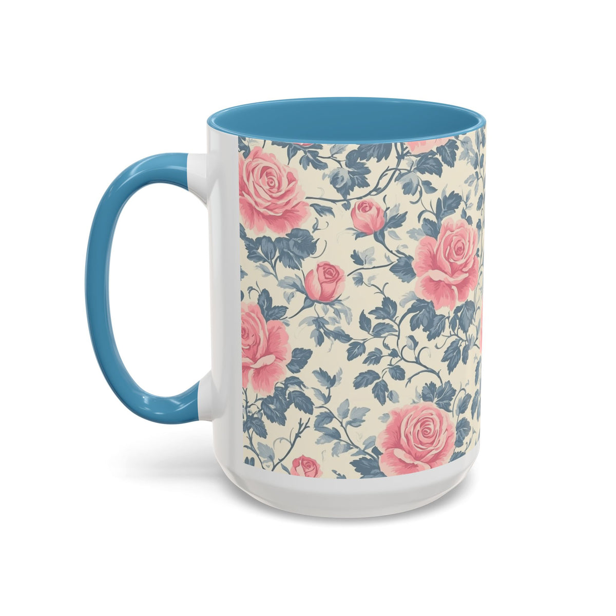 Floral Accent Coffee Mug - Perfect for Gifts, Home Decor, Tea Lovers, Mother's Day, Vintage Style