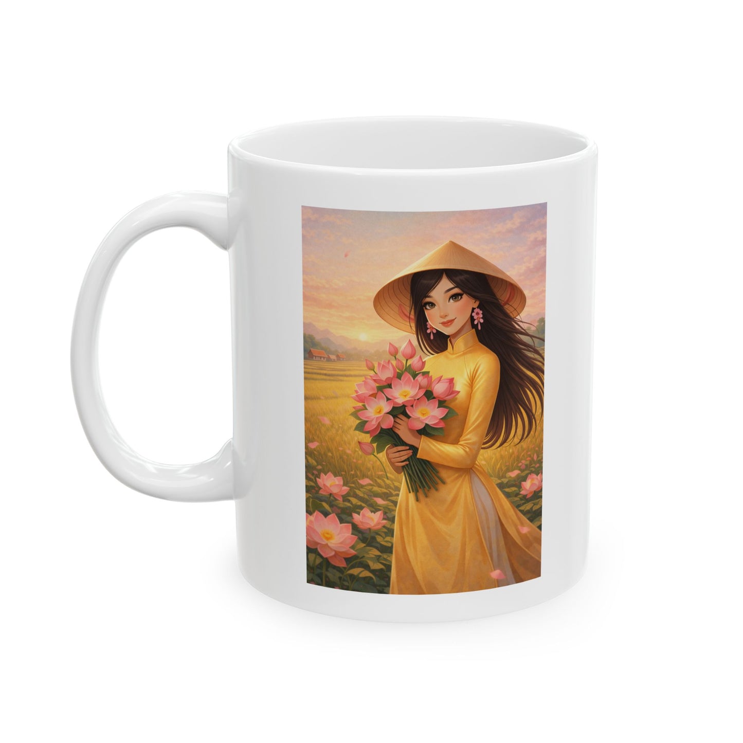 Vietnamese Girl Ceramic Mug, Vietnam Travel Memories, Traveler Gift