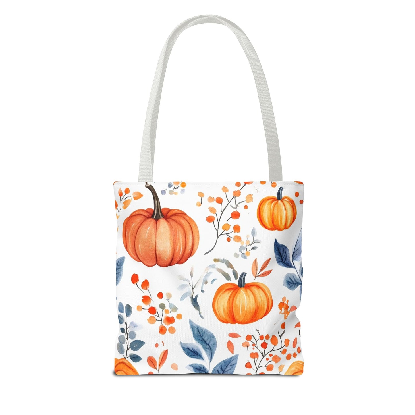 Fall Tote, Pumpkin Tote, Floral Bag, Halloween Bag, Thanksgiving Gift, Autumn Harvest Tote Bag
