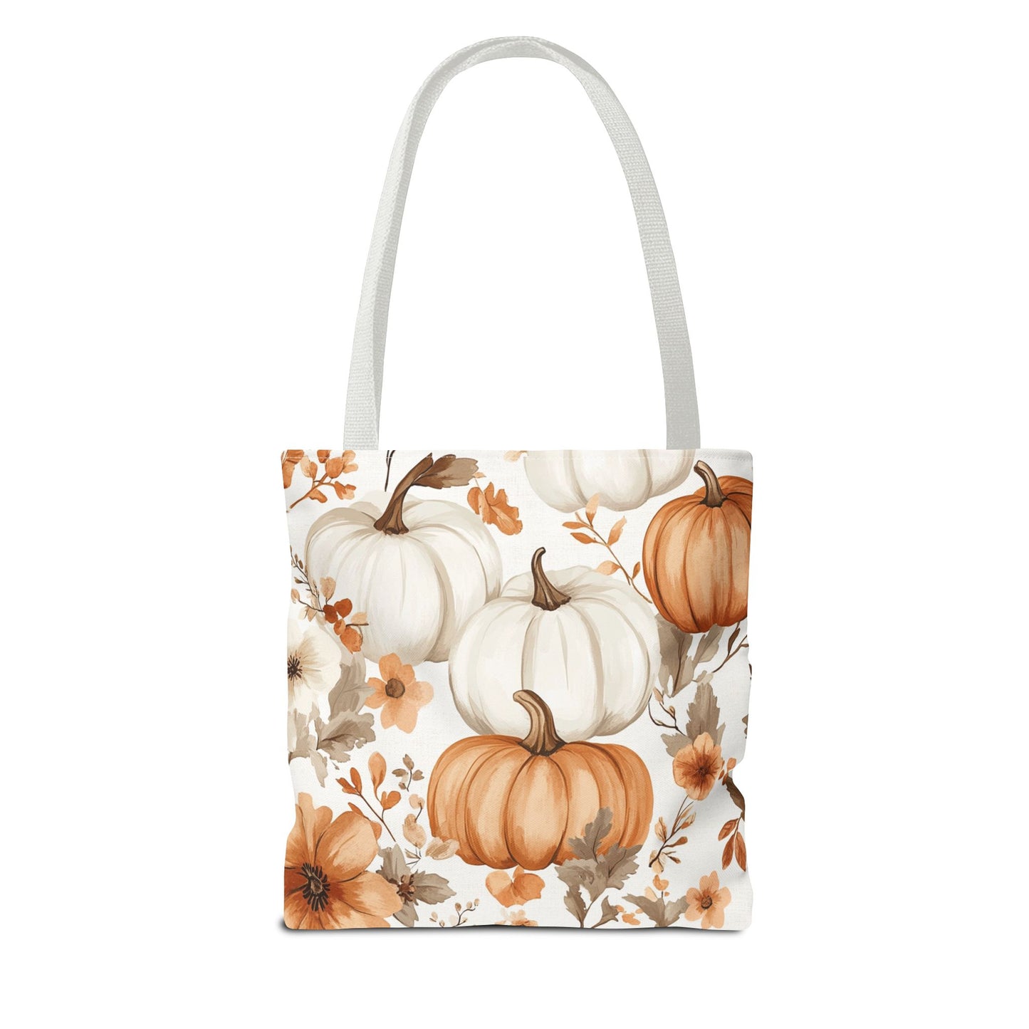 Autumn Floral Tote Bag | Pumpkin Design | Fall Gift, Halloween Bag, Eco-Friendly Shopping, Thanksgiving Decor, Harvest Festival