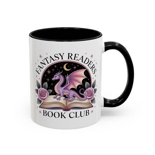 Fantasy Readers' Book Club Mug - Unique Coffee Cup for Book Lovers, Gift for Readers, Dragon Design, Literary Gift, Cozy Reading Tea Cup
