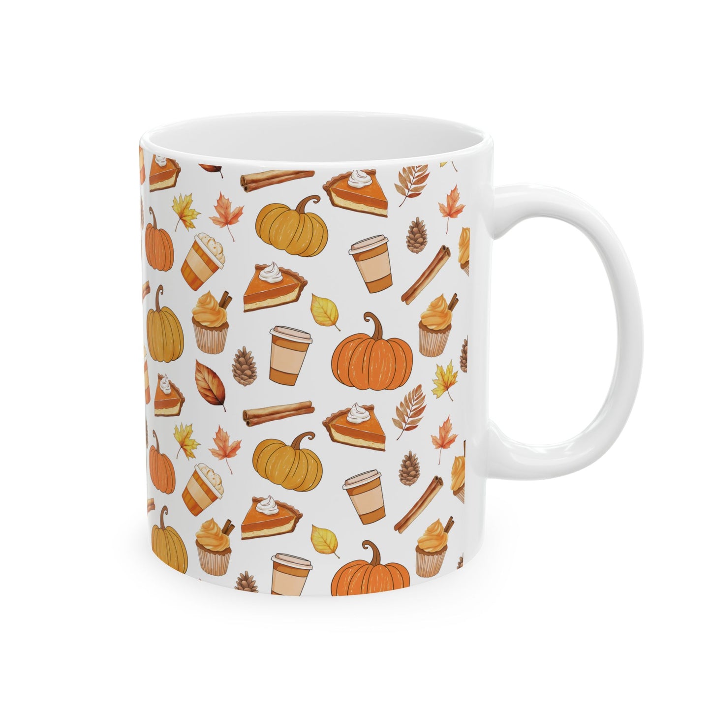 Autumn Vibes Ceramic Mug - Cozy Fall Home Decor, Pumpkin Spice Lover Gift, Coffee/Tea Mug for Thanksgiving, Cute Seasonal Drinkware
