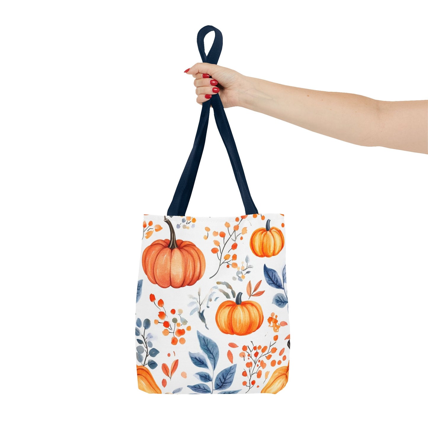 Fall Tote, Pumpkin Tote, Floral Bag, Halloween Bag, Thanksgiving Gift, Autumn Harvest Tote Bag