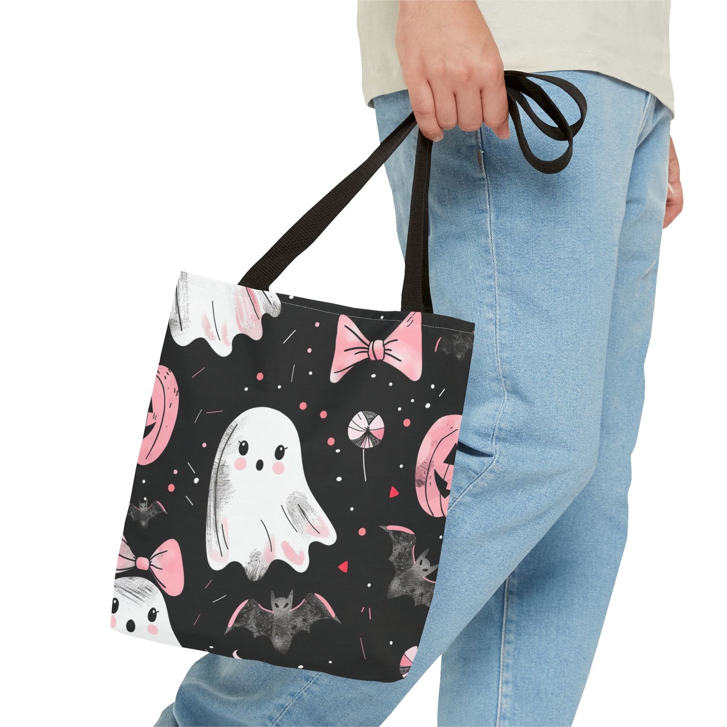 Cute Halloween Ghost Tote Bag, Spooky Style, Trick-or-Treat Bag, Perfect for Halloween Decorations, Gift Idea