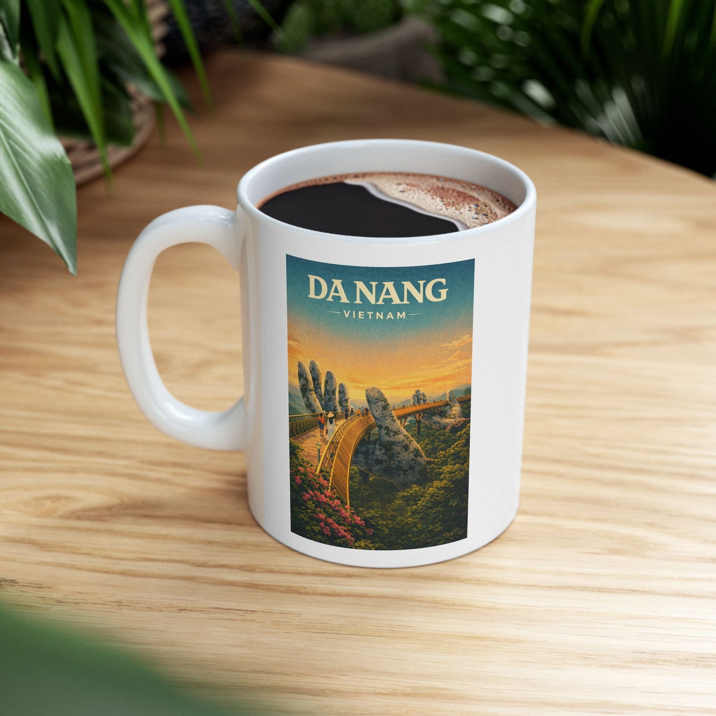 Da Nang Vietnam Ceramic Mug, Golden Bridge Mug, Vietnam Travel Gift