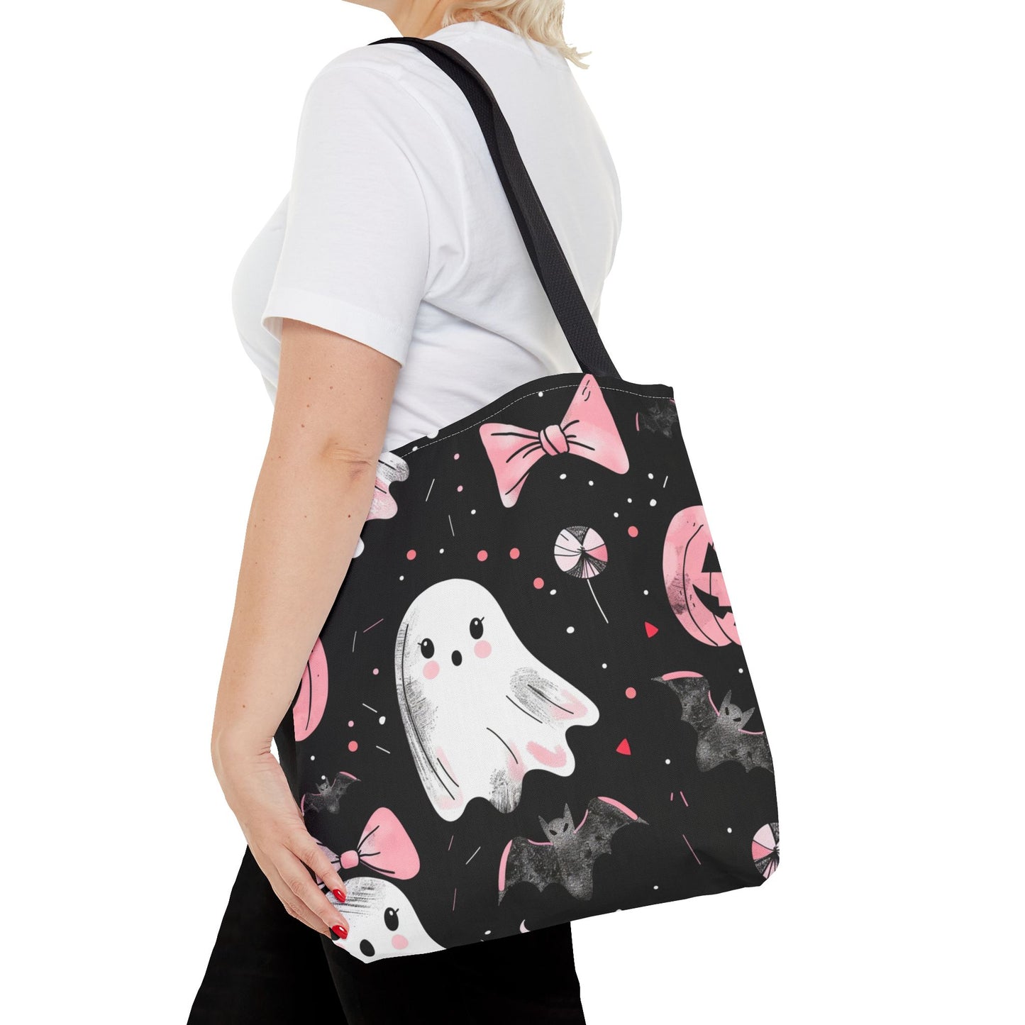 Cute Halloween Ghost Tote Bag, Spooky Style, Trick-or-Treat Bag, Perfect for Halloween Decorations, Gift Idea