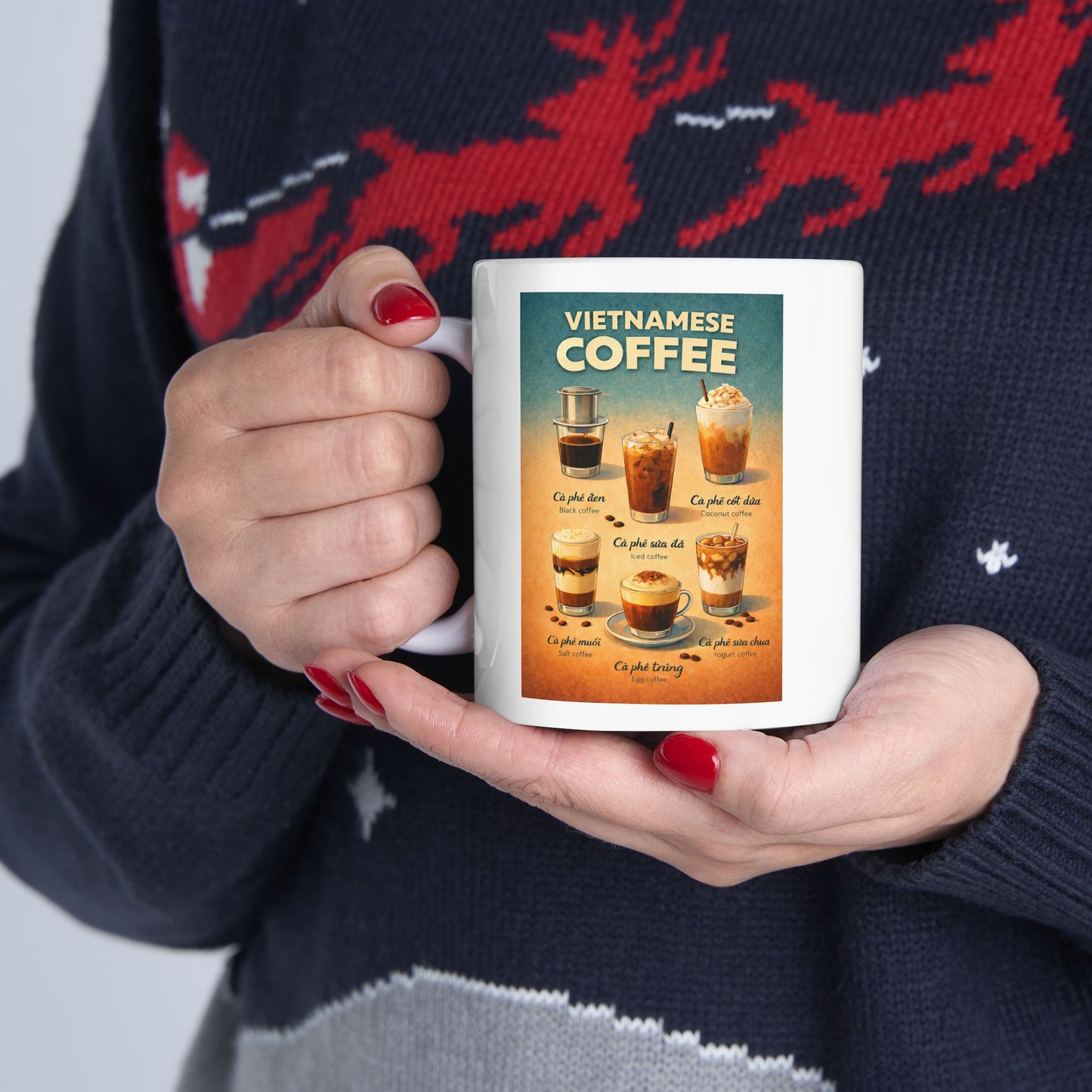 Vietnamese Coffee Design Coffee Mug, Black Coffee, Salt Coffee, Coconut Coffee, Egg Coffee