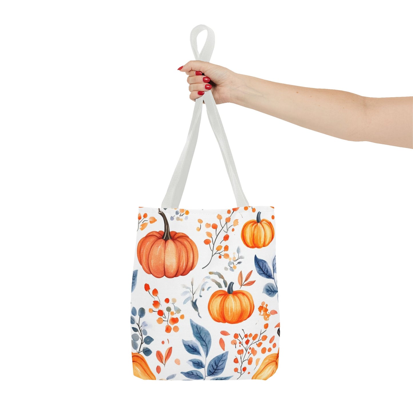 Fall Tote, Pumpkin Tote, Floral Bag, Halloween Bag, Thanksgiving Gift, Autumn Harvest Tote Bag