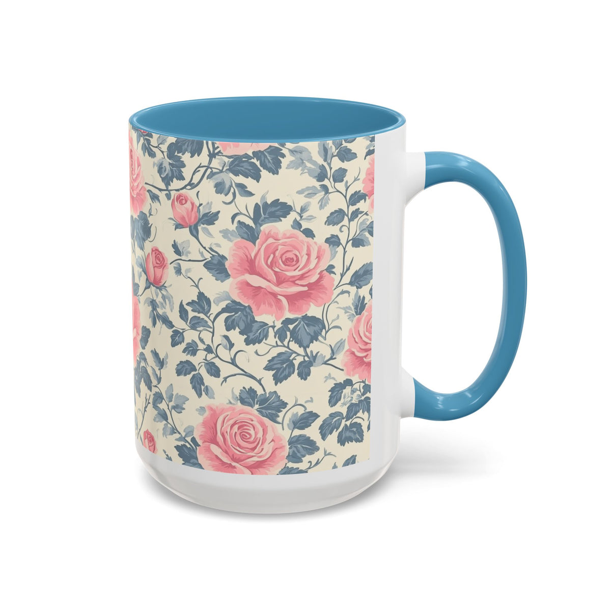 Floral Accent Coffee Mug - Perfect for Gifts, Home Decor, Tea Lovers, Mother's Day, Vintage Style