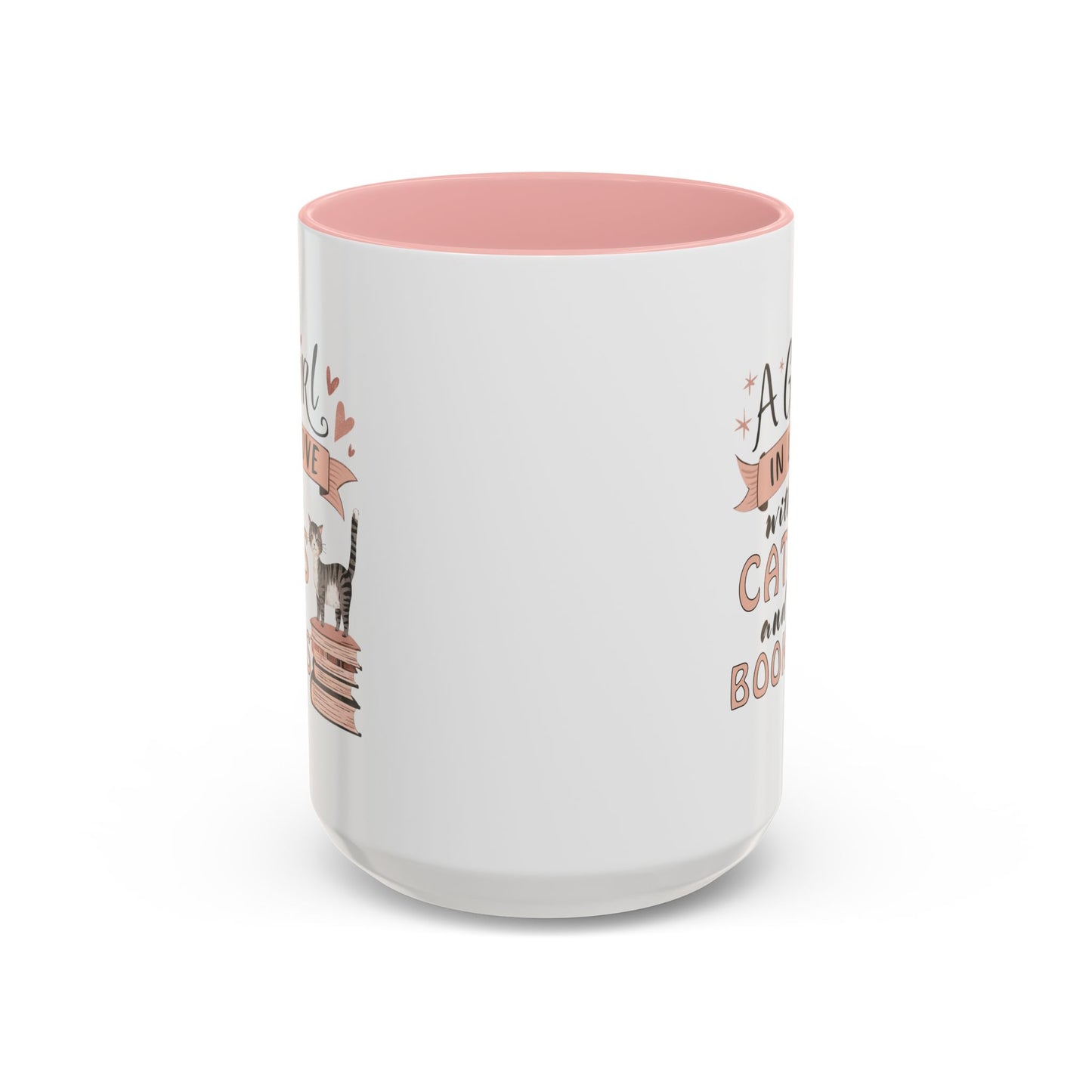 Cat Lover's Coffee Mug - A Girl in Love with Cats and Books, Gift for Cat Owners, Bookworms, Cozy Mornings, Birthday Present