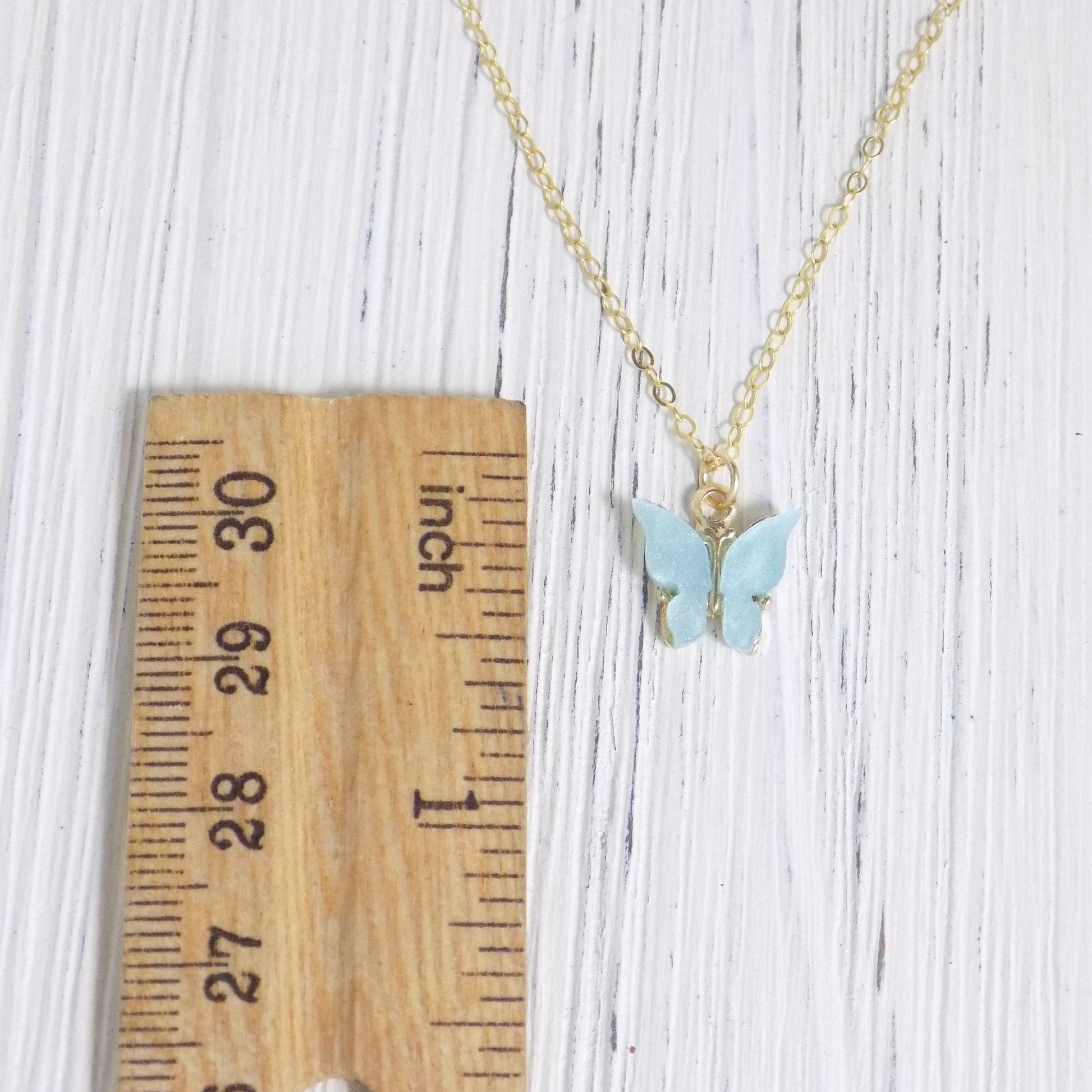 Gold Butterfly Necklace - Minimalist Butterfly Charm Necklace