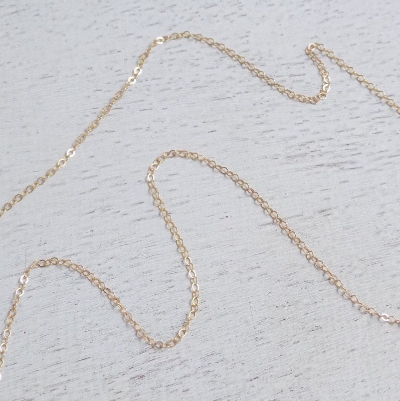 Black Agate Necklace 14K Gold Filled Chain - Long Slice Pendant Necklace