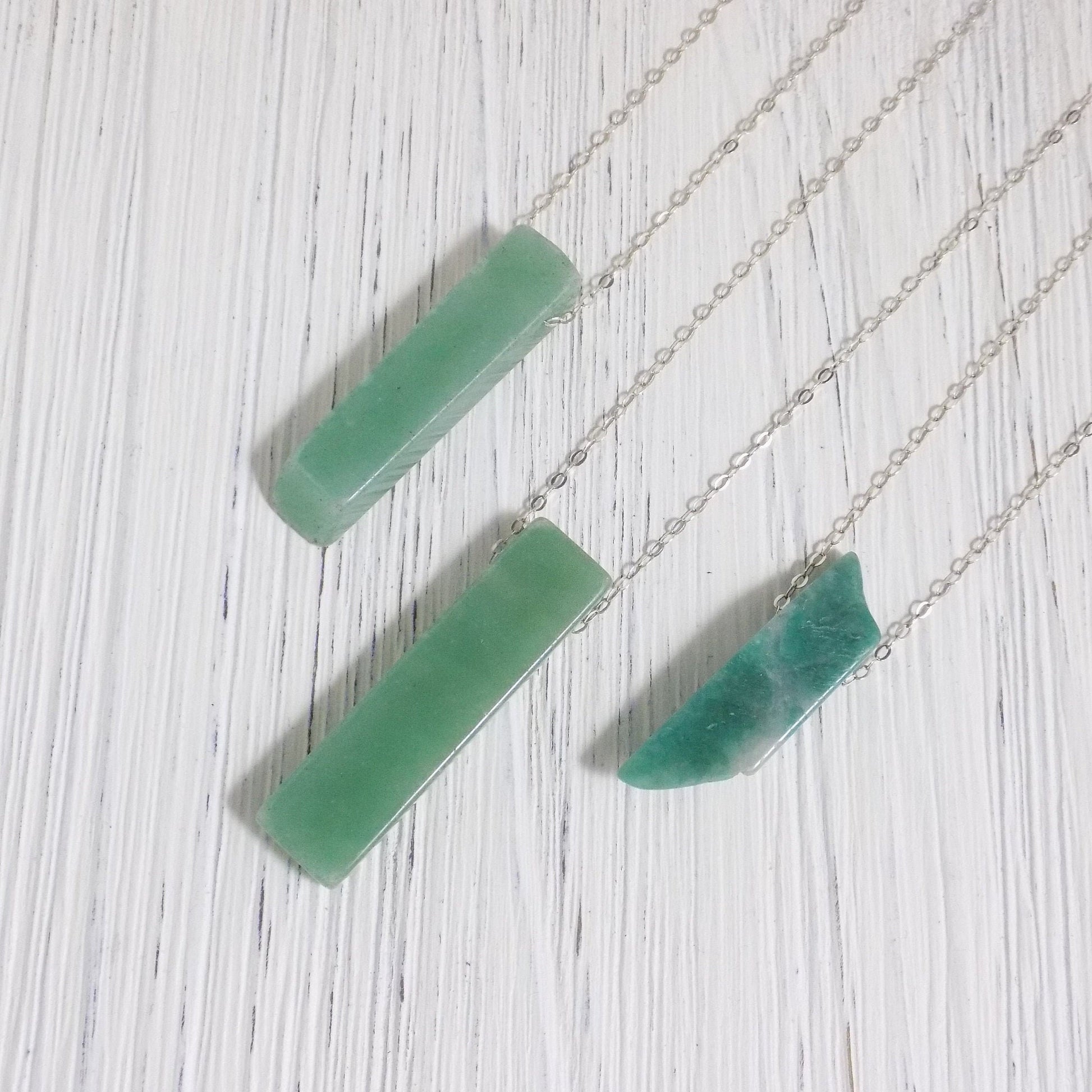 Aventurine Necklace, Green Aventurine Necklace Green Stone Necklace Gold OR Silver Layering Necklace Large Pendant Necklace Gift Women K2-01