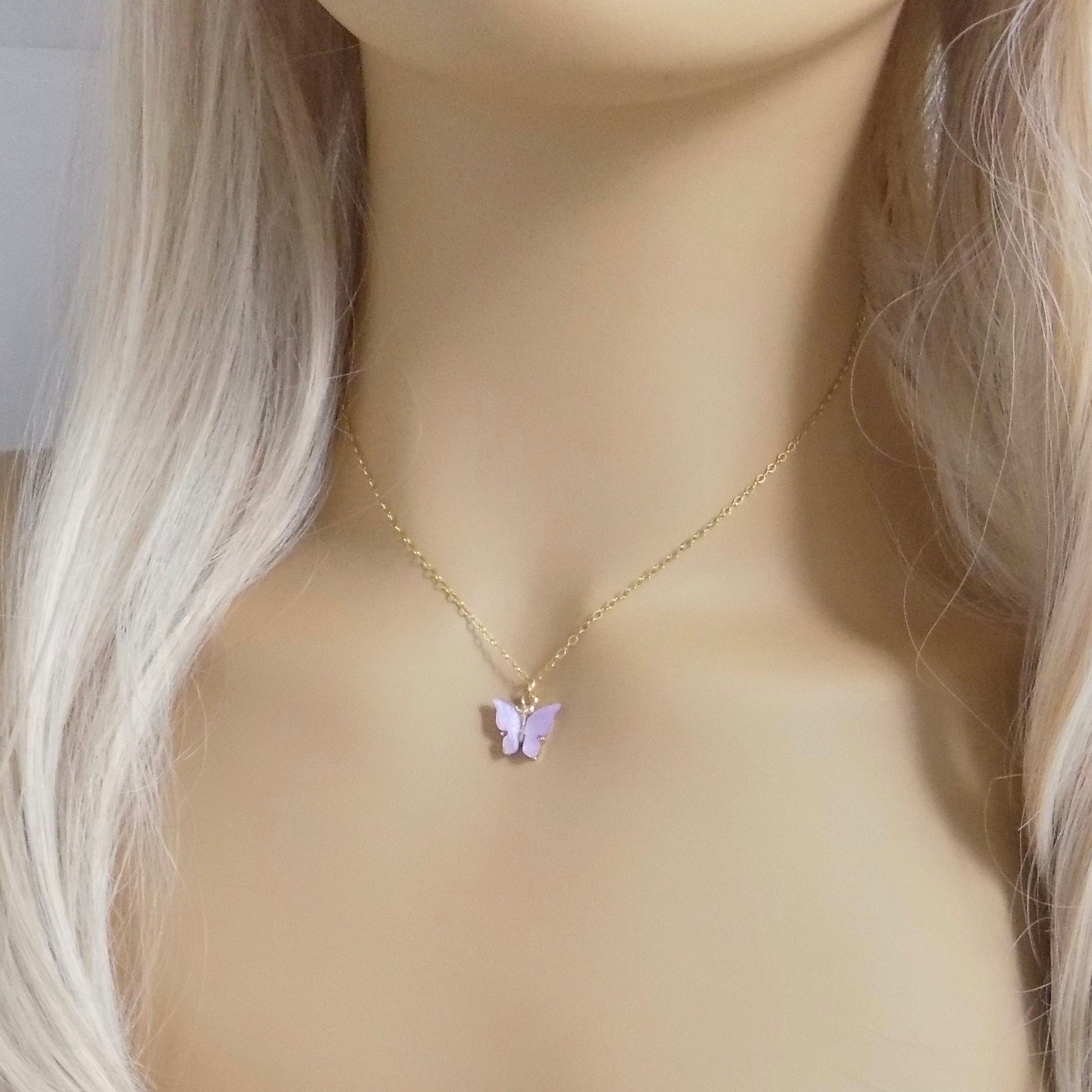 Gold Butterfly Necklace - Minimalist Butterfly Charm Necklace