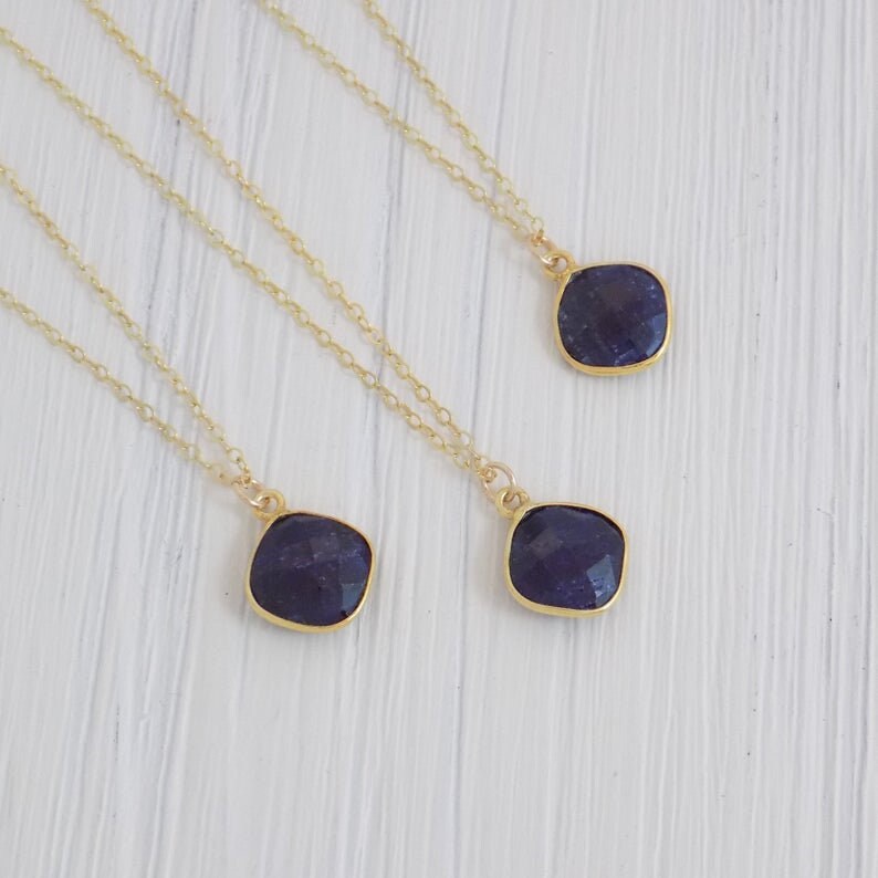 September Birthstone Necklace - Blue Sapphire Necklace