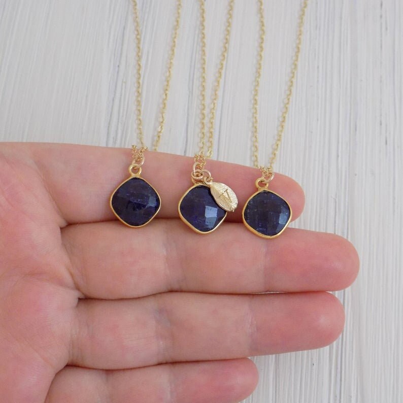 September Birthstone Necklace - Blue Sapphire Necklace