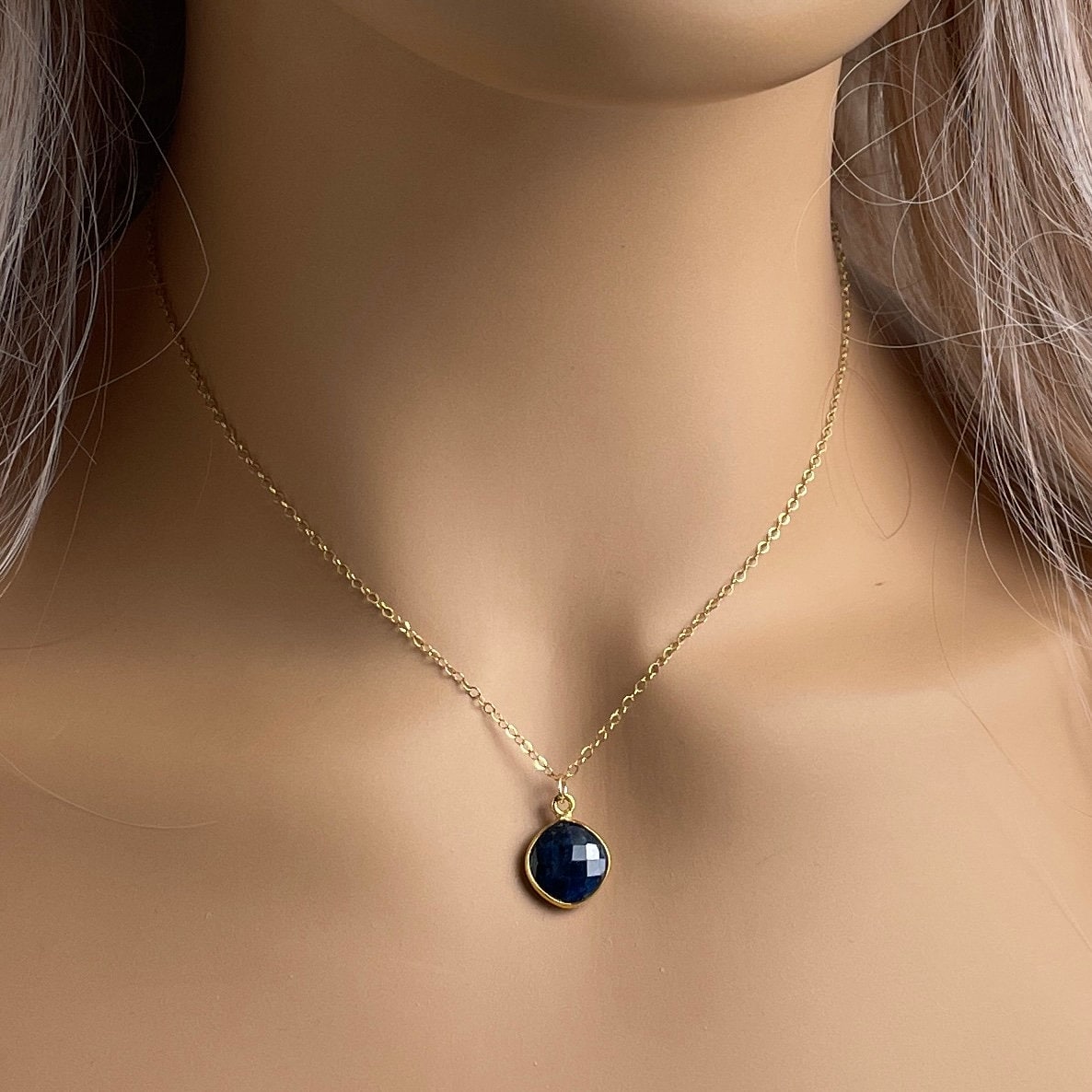 September Birthstone Necklace - Blue Sapphire Necklace