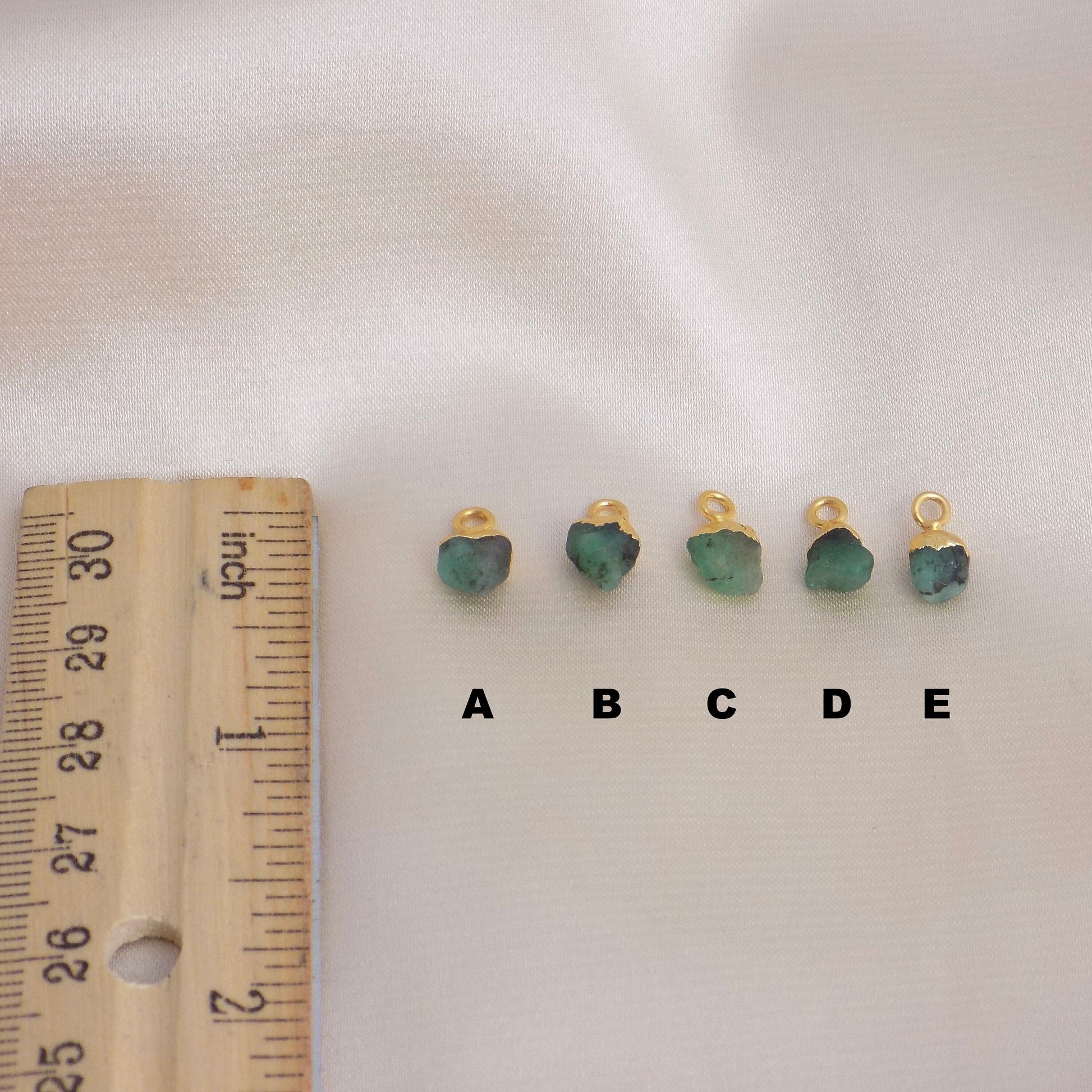 Tiny Raw Emerald Necklace, Personalized Green Emerald Gold, Gift For Her, M6-76