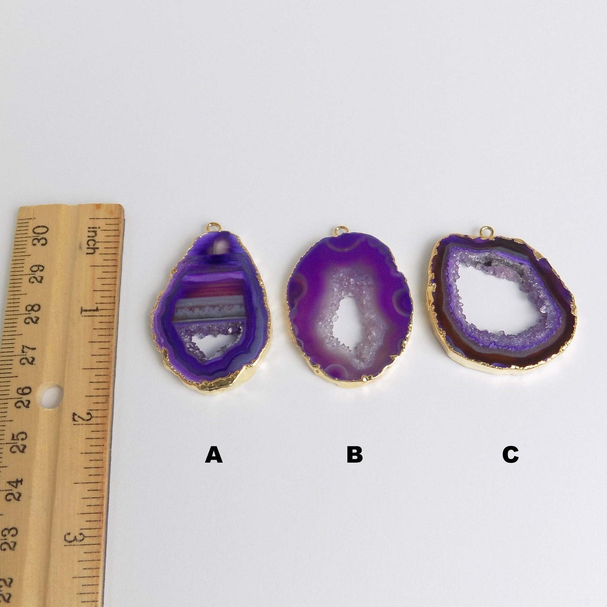 Personalized Druzy Necklace - Purple Geode Necklace